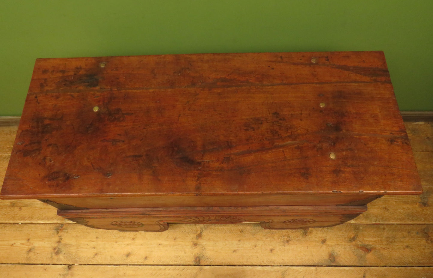 Large Antique Indonesian Marriage Dowry Chest on Wheels