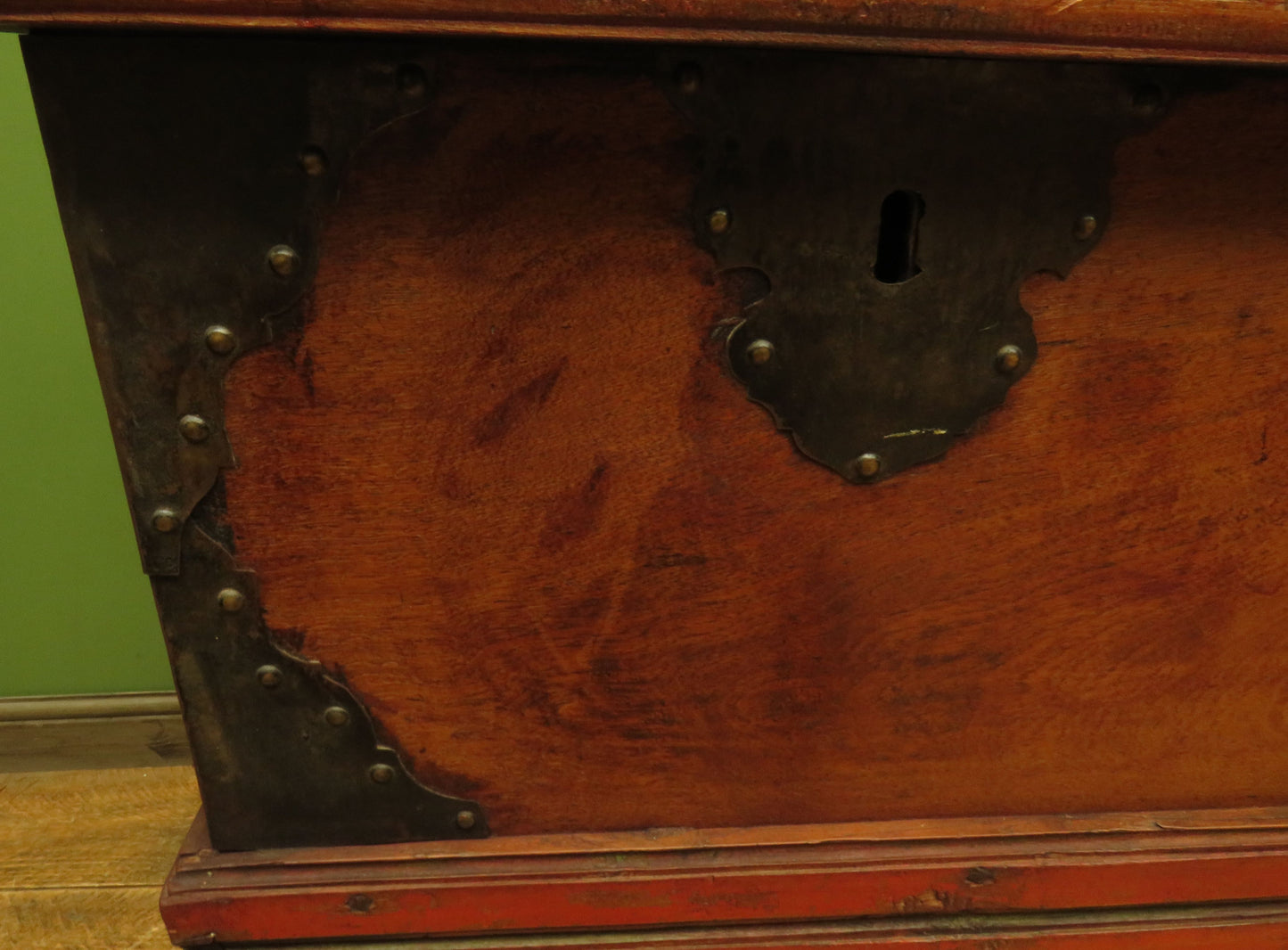 Large Antique Indonesian Marriage Dowry Chest on Wheels