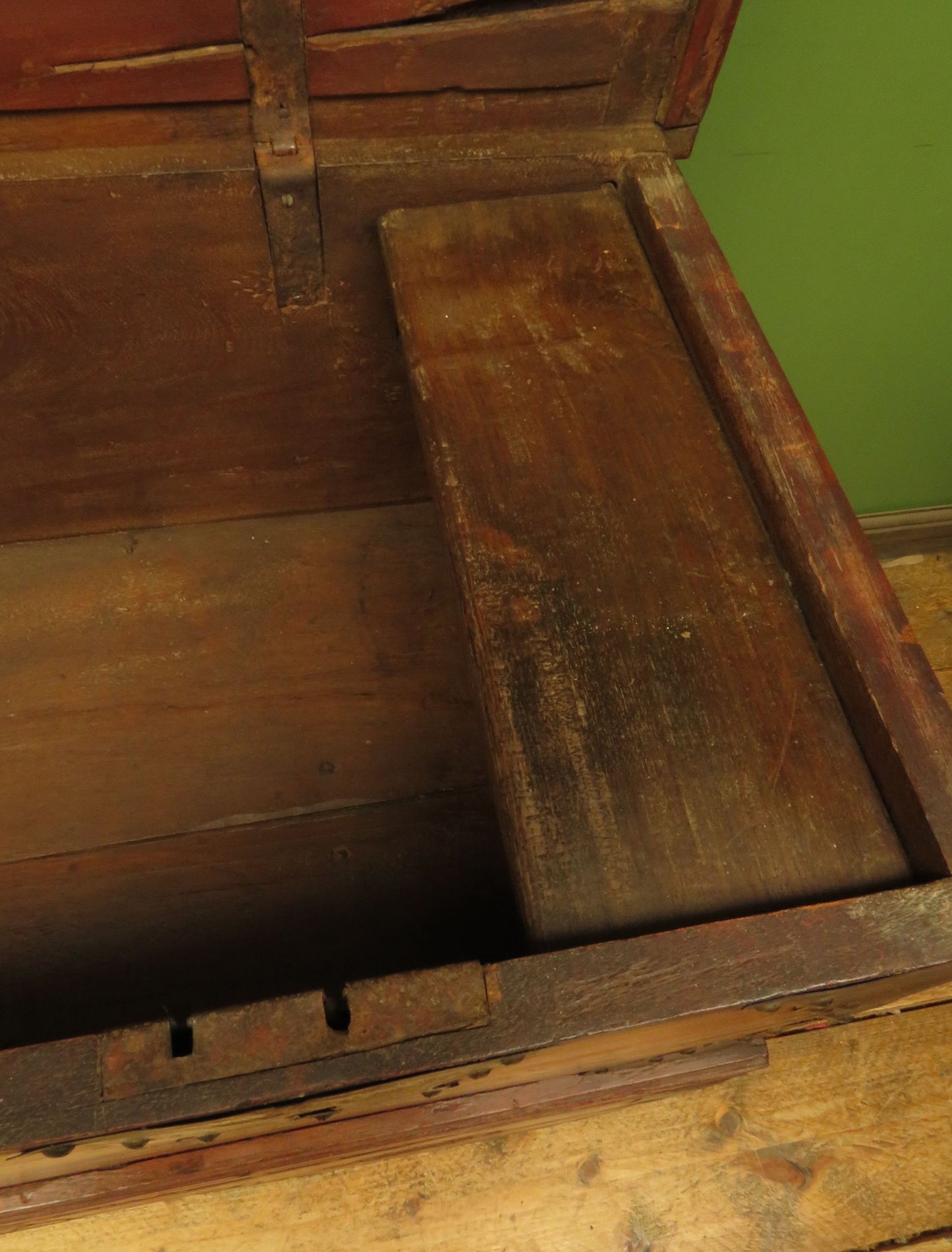 Large Antique Indonesian Marriage Dowry Chest on Wheels