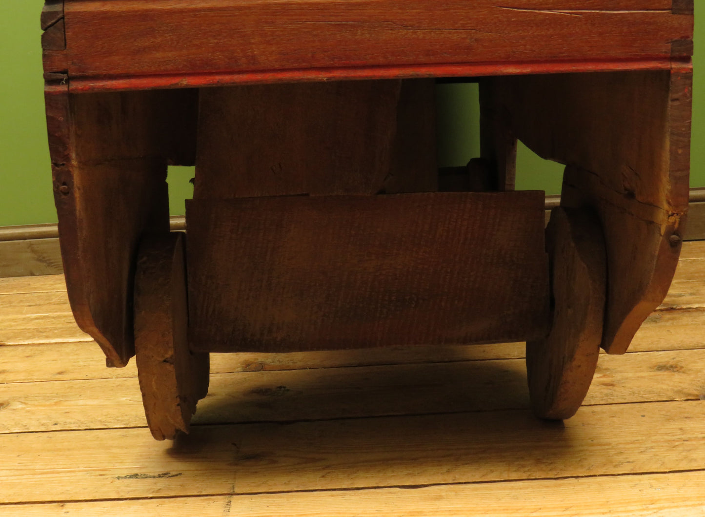 Large Antique Indonesian Marriage Dowry Chest on Wheels