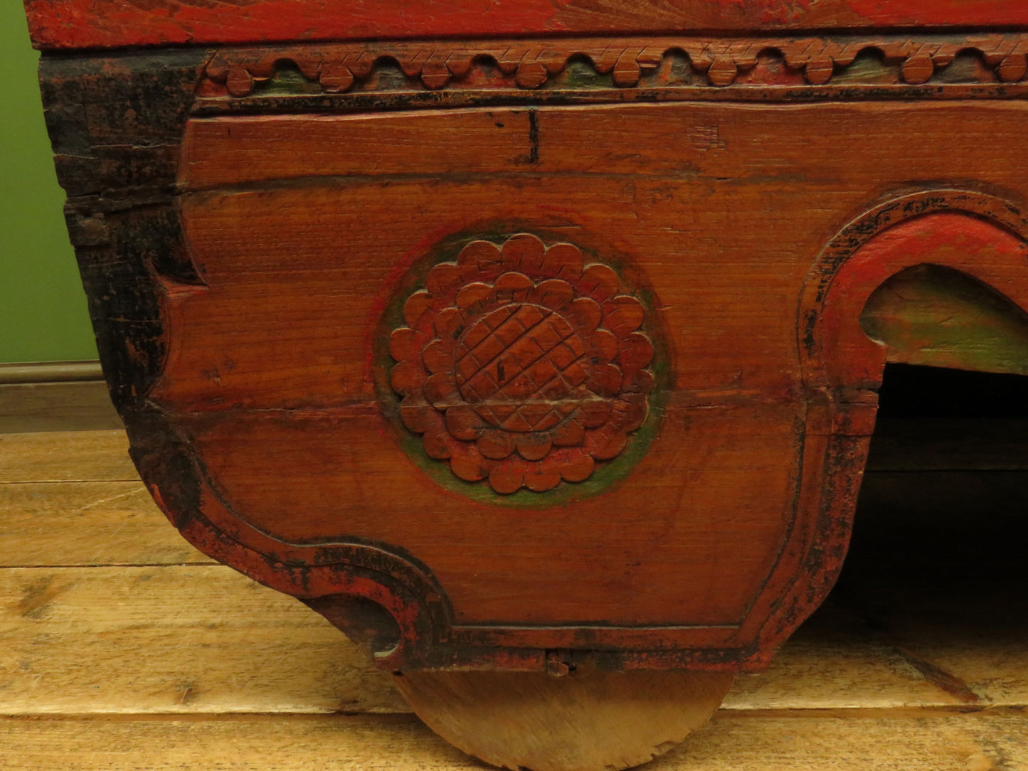 Large Antique Indonesian Marriage Dowry Chest on Wheels