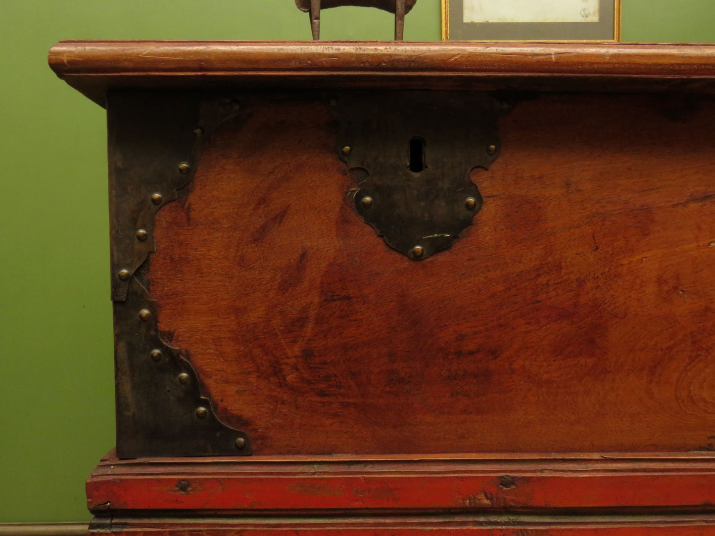 Large Antique Indonesian Marriage Dowry Chest on Wheels