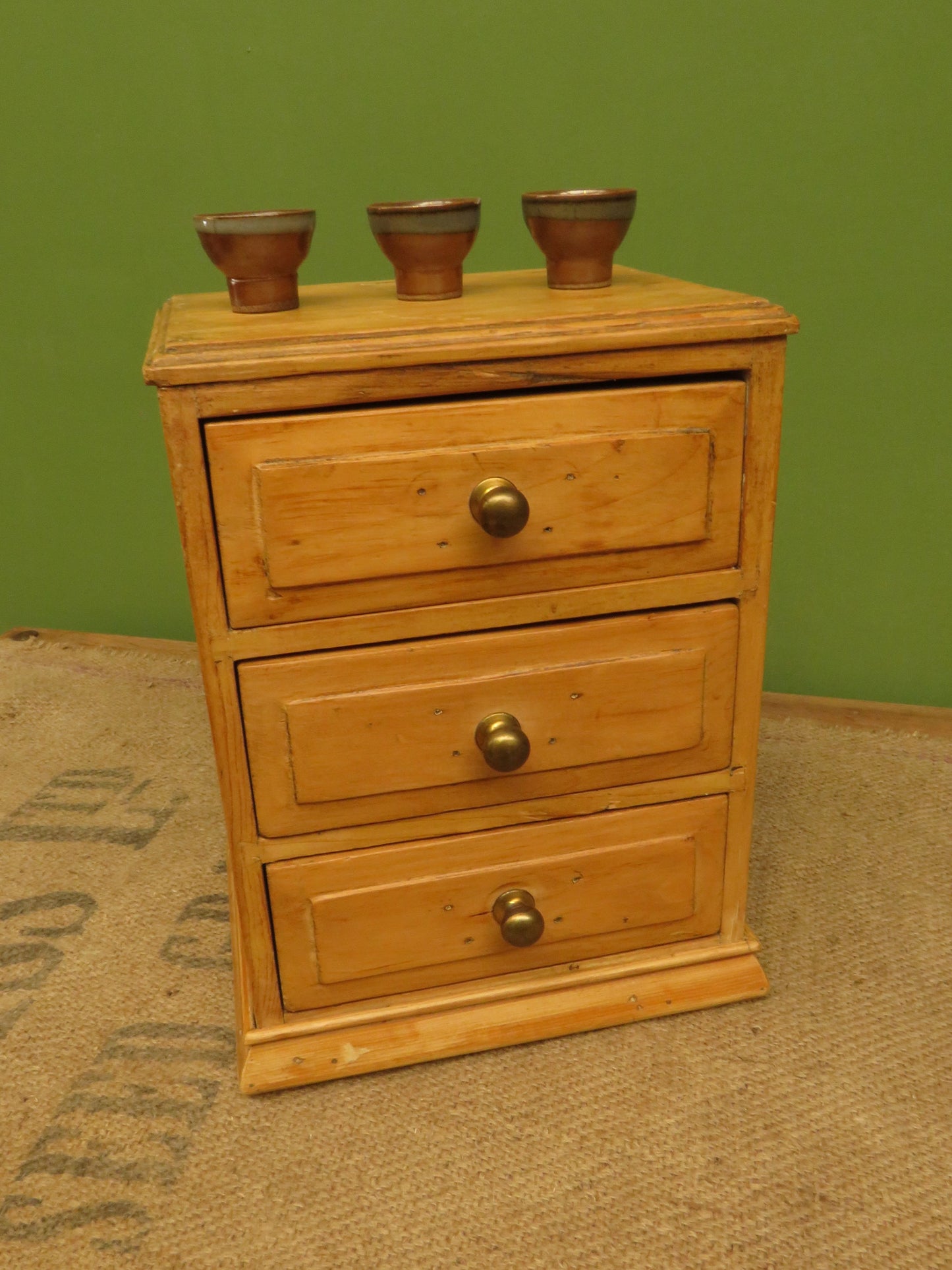 Antique Table-top Pine Keepsake Chest