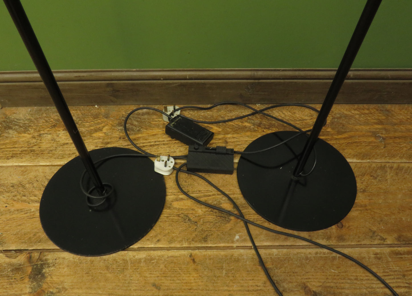 Pair of Vintage 1980s Relux Italian Halogen Uplighter Lamps with dimmable bulbs