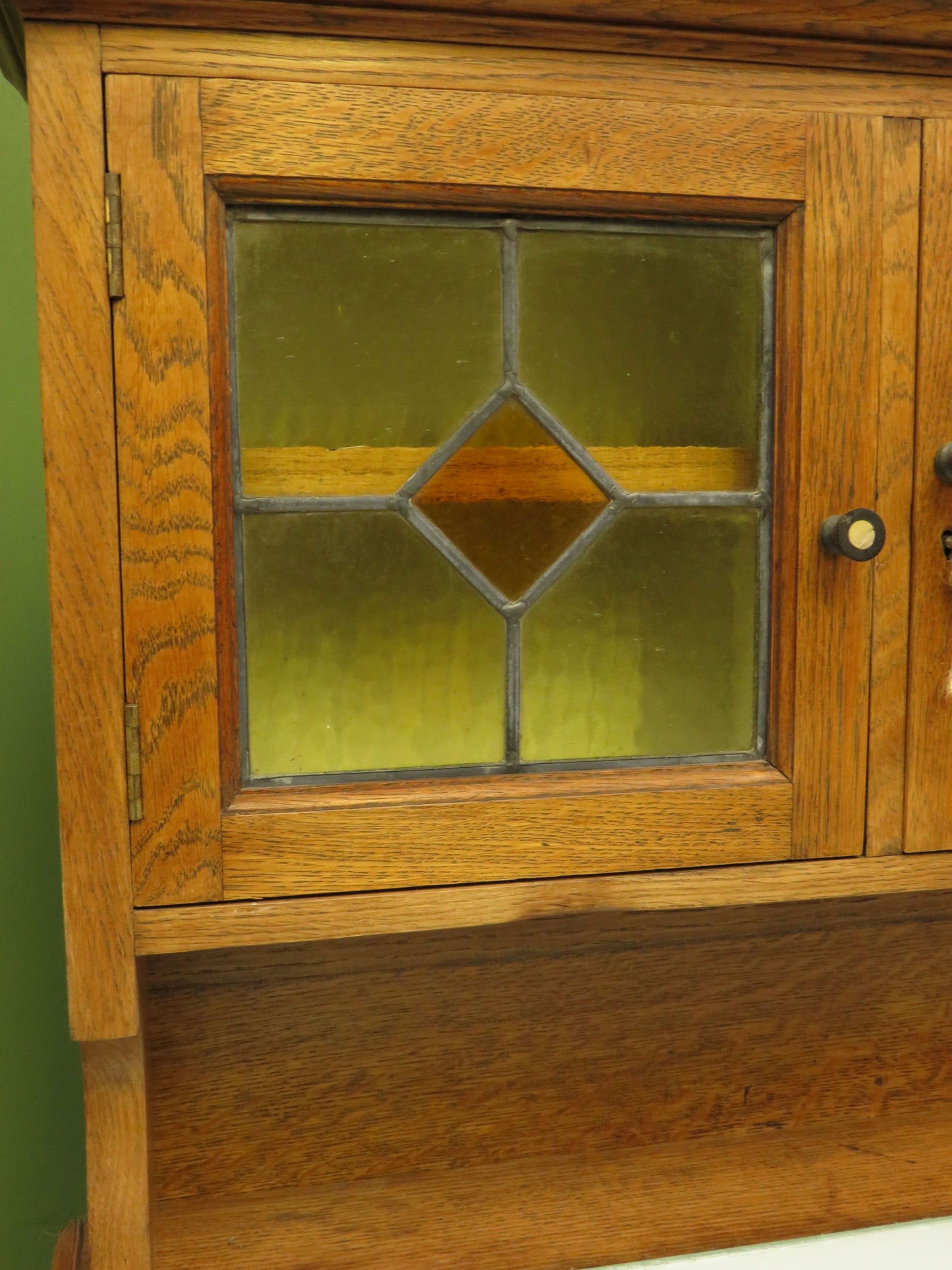 Restored Antique Dentists Cabinet, Collectors Cabinet with Stained Glass