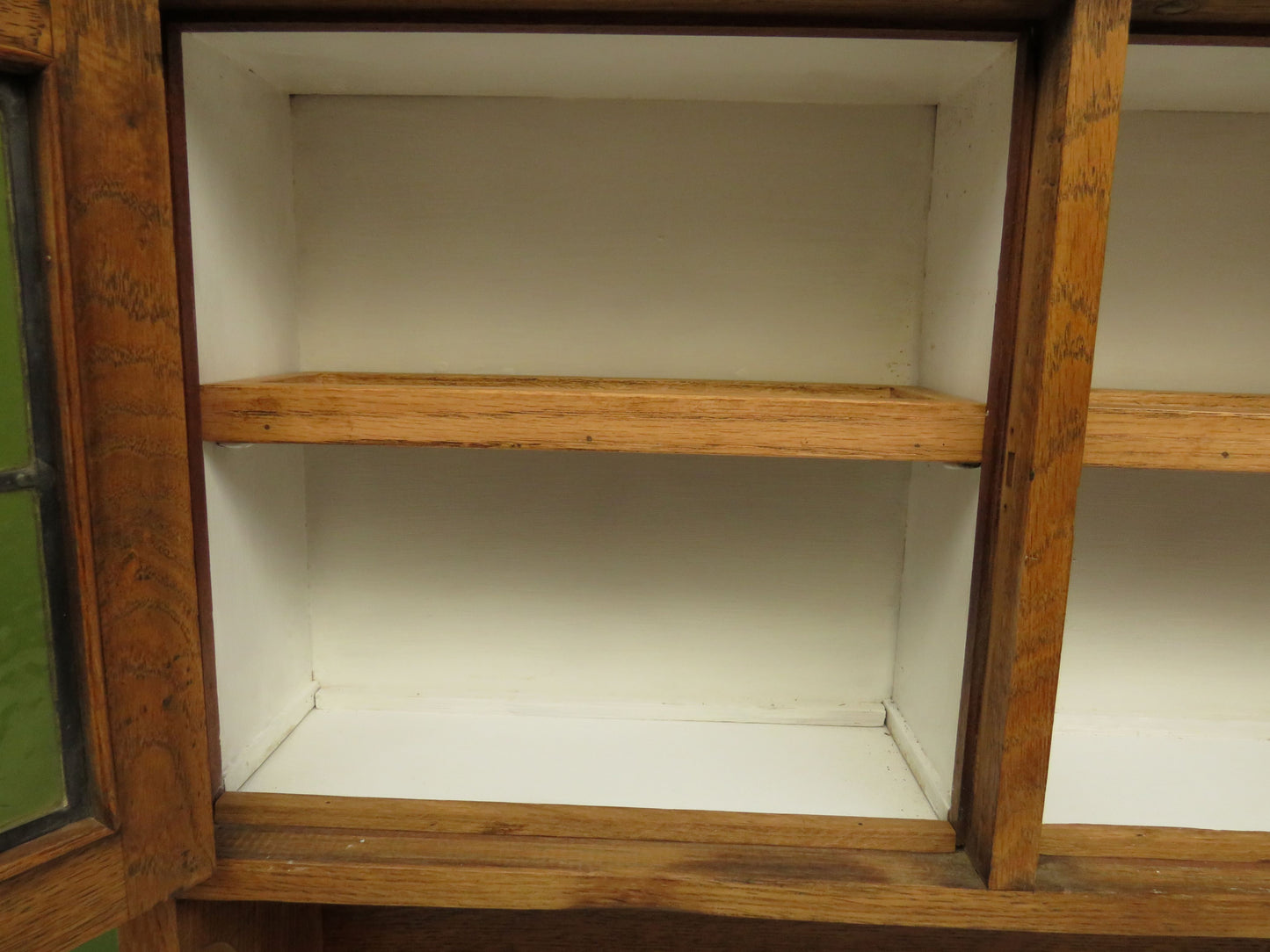 Restored Antique Dentists Cabinet, Collectors Cabinet with Stained Glass