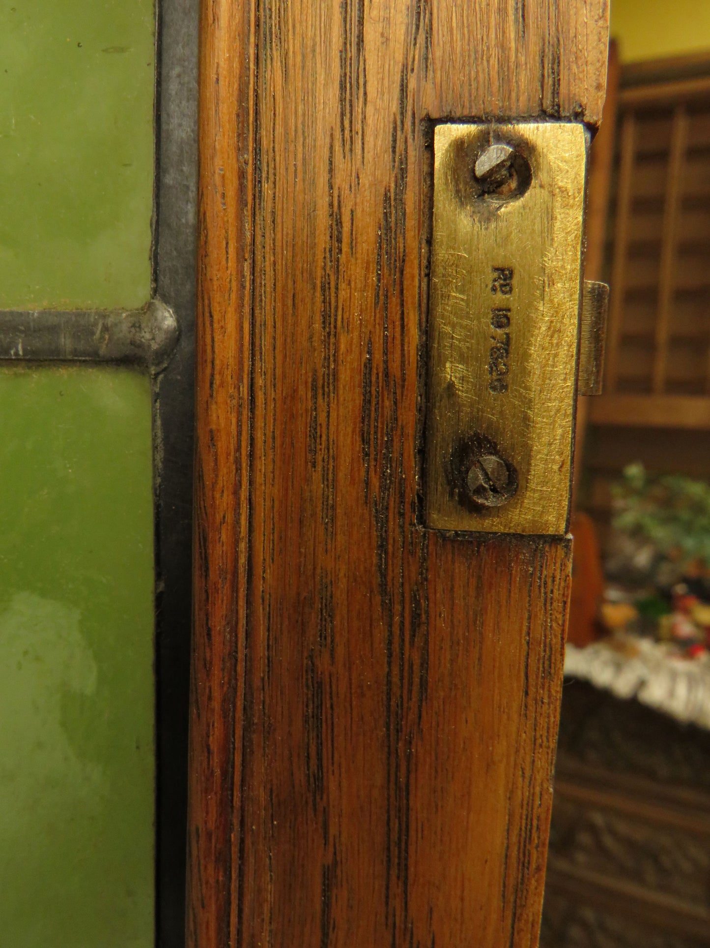 Restored Antique Dentists Cabinet, Collectors Cabinet with Stained Glass