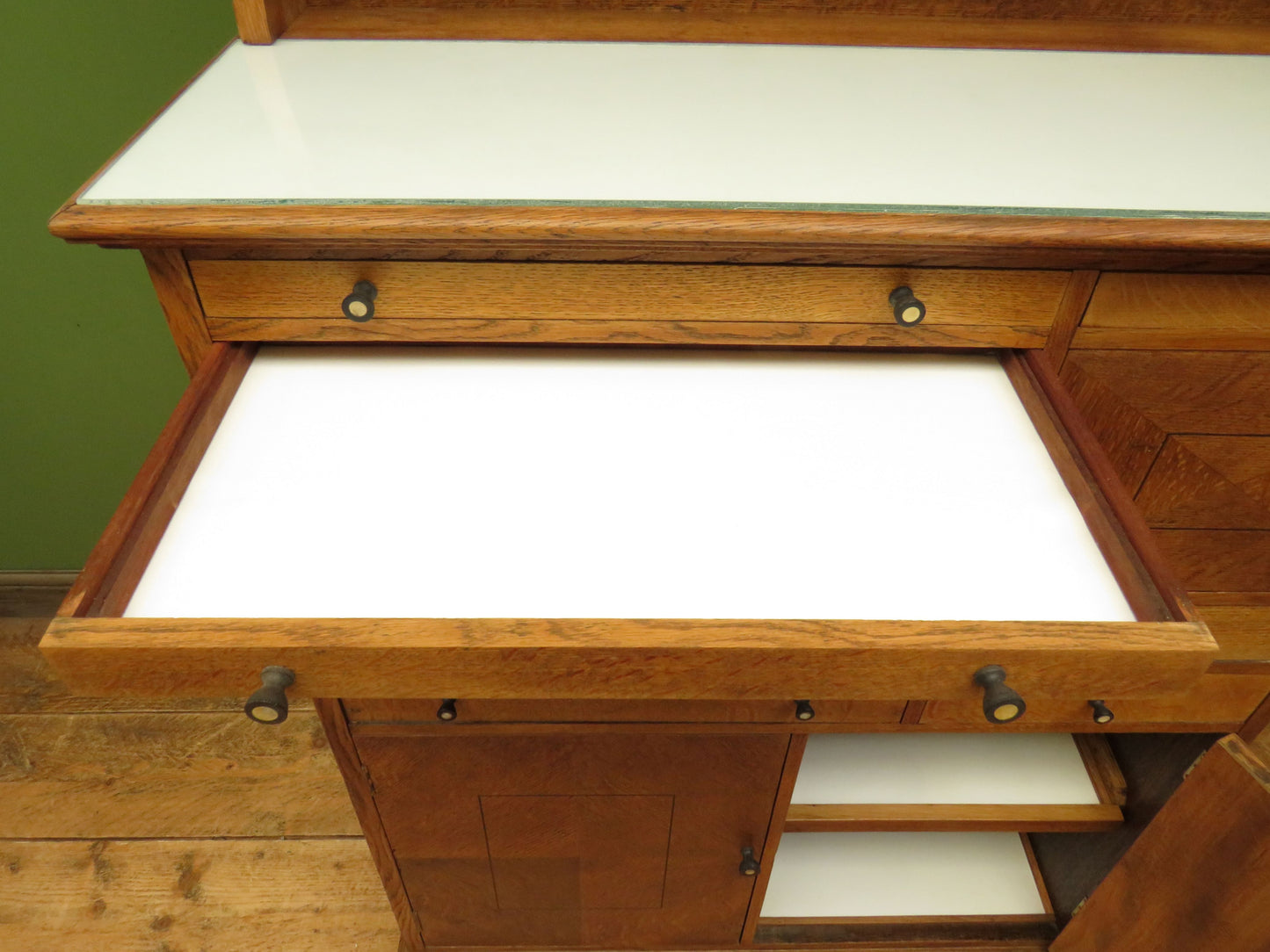 Restored Antique Dentists Cabinet, Collectors Cabinet with Stained Glass