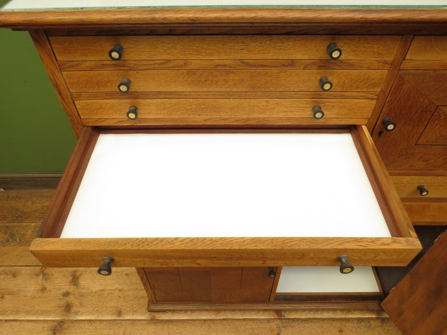 Restored Antique Dentists Cabinet, Collectors Cabinet with Stained Glass