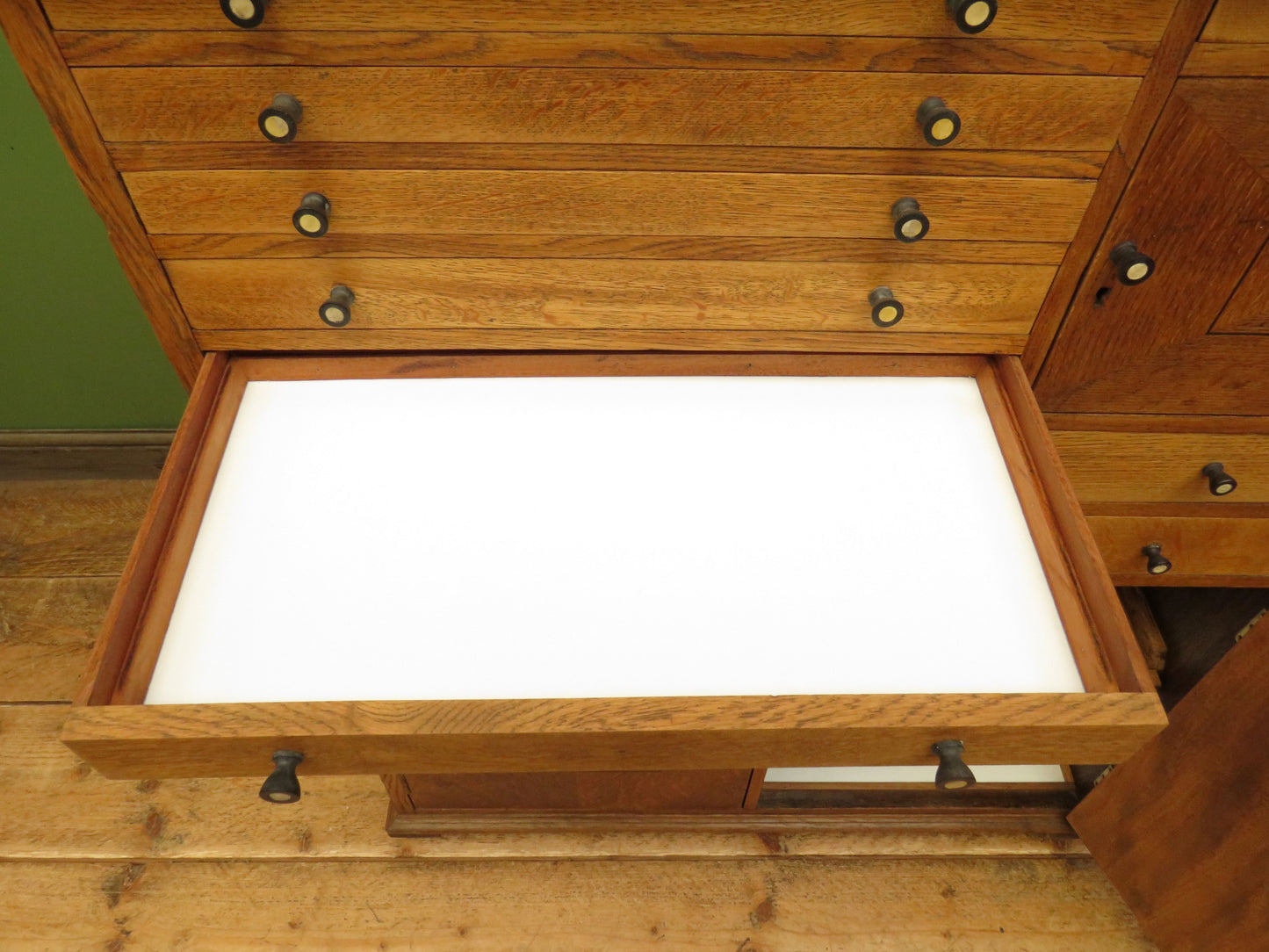 Restored Antique Dentists Cabinet, Collectors Cabinet with Stained Glass