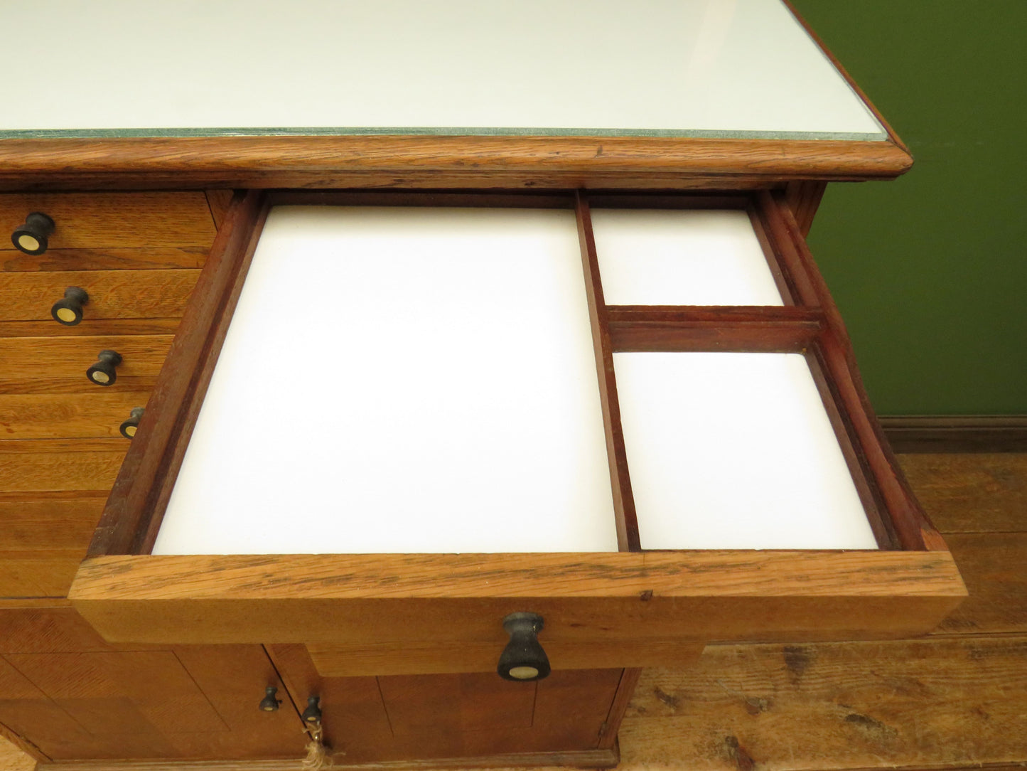 Restored Antique Dentists Cabinet, Collectors Cabinet with Stained Glass