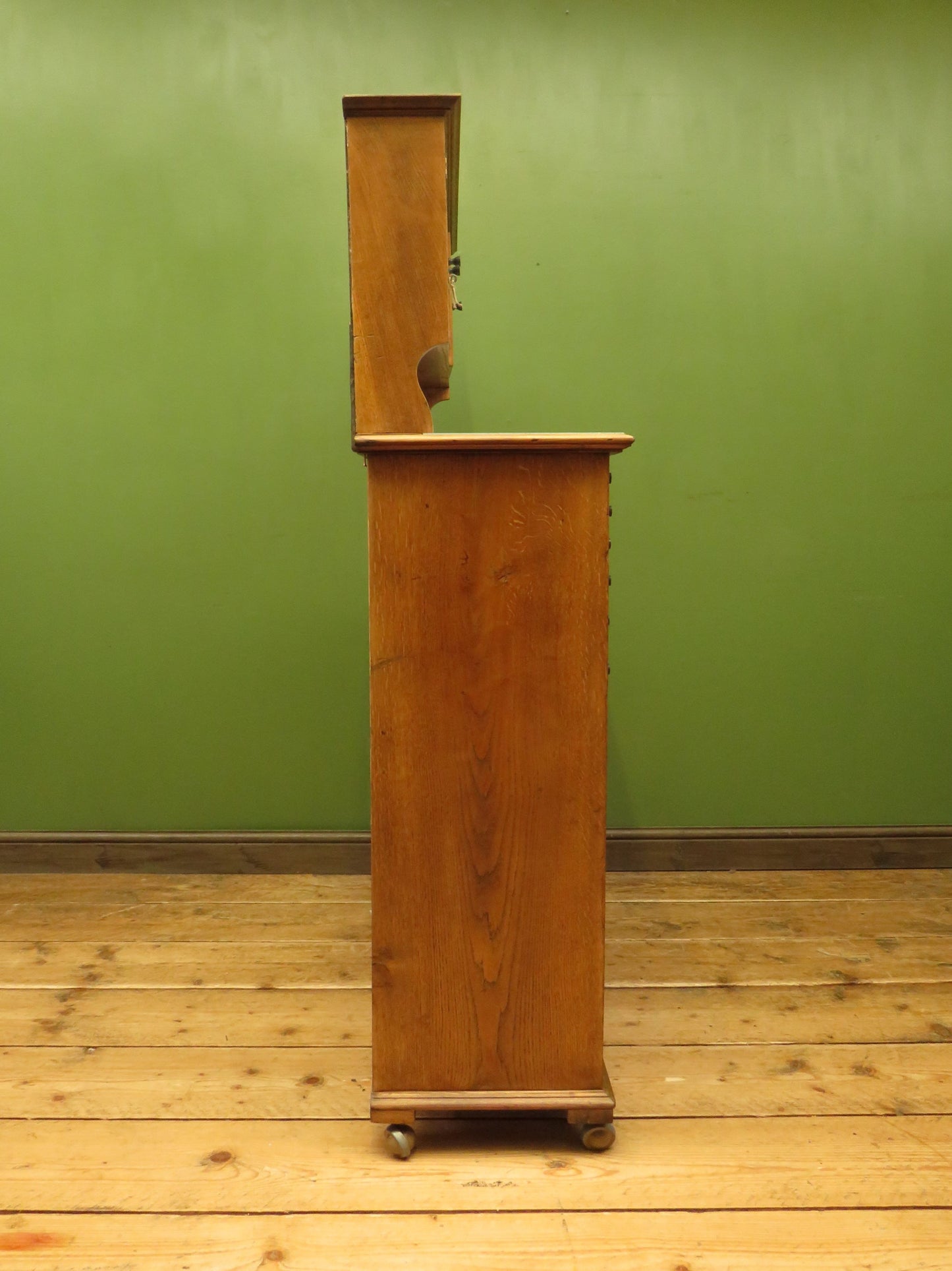 Restored Antique Dentists Cabinet, Collectors Cabinet with Stained Glass