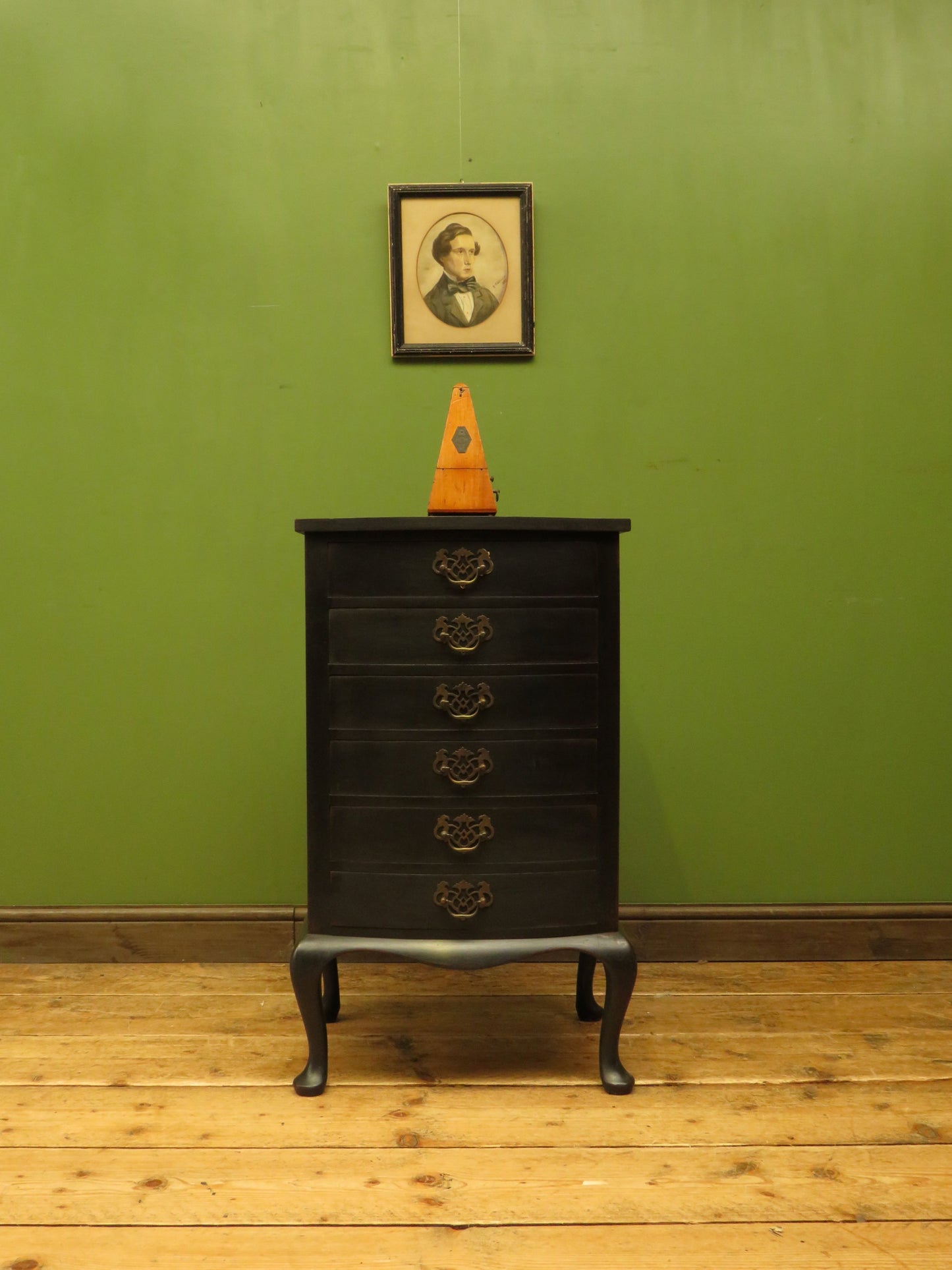 Black Music Cabinet Chest of Drawers, Office Stationery Chest