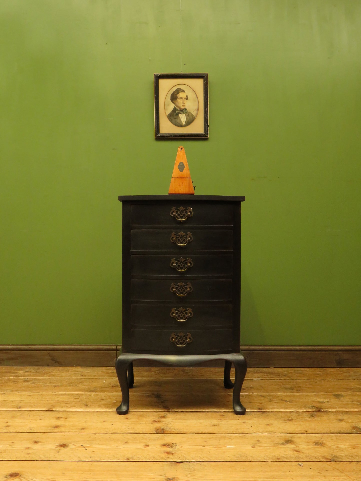 Black Music Cabinet Chest of Drawers, Office Stationery Chest