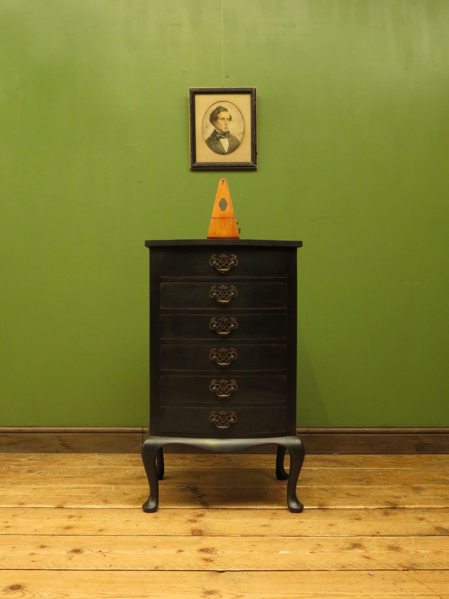 Black Music Cabinet Chest of Drawers, Office Stationery Chest