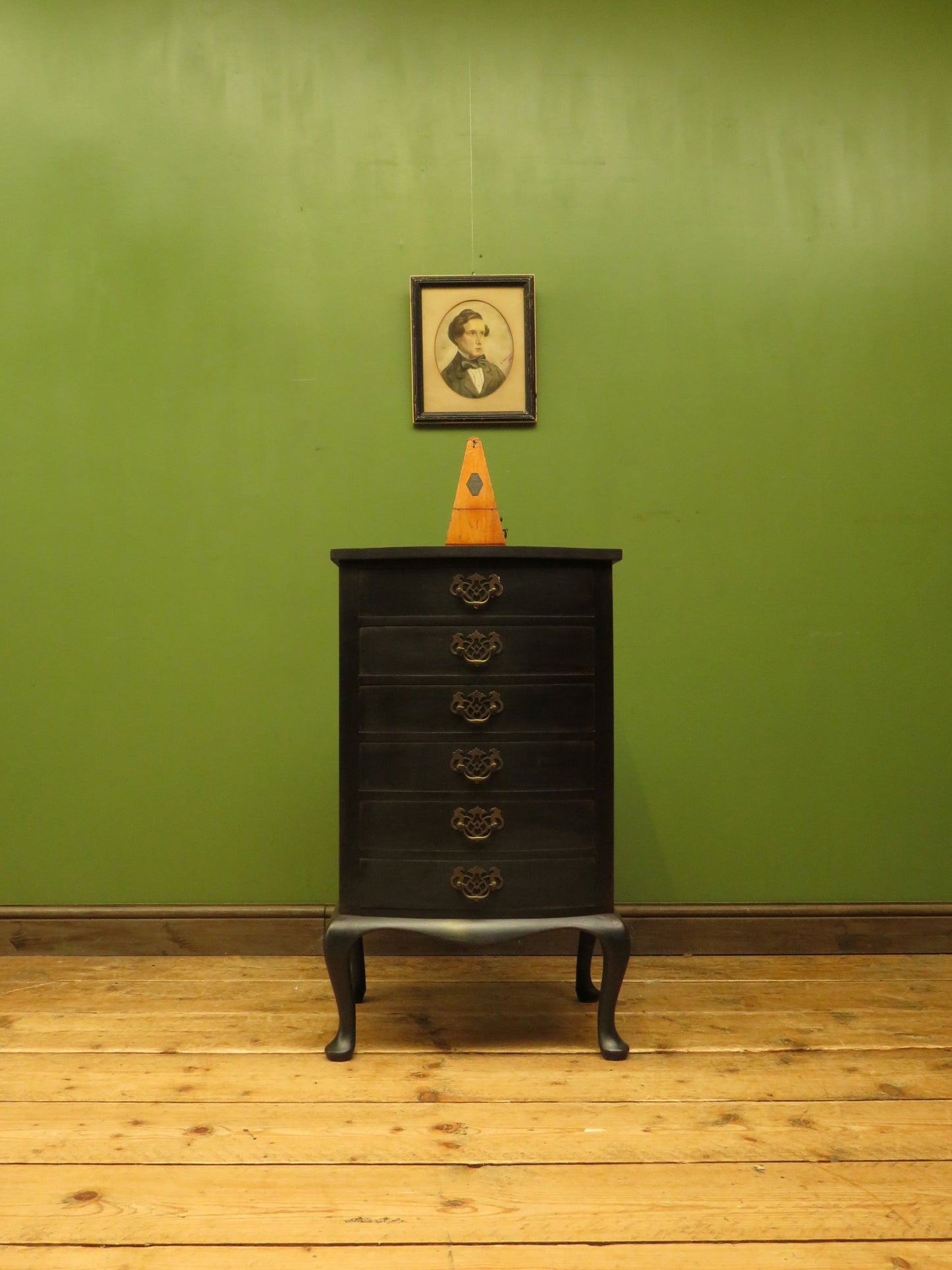 Black Music Cabinet Chest of Drawers, Office Stationery Chest