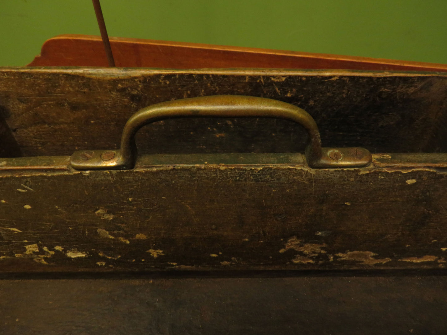 Rustic Handmade Tool Trug Shelf with Old Original chippy paint