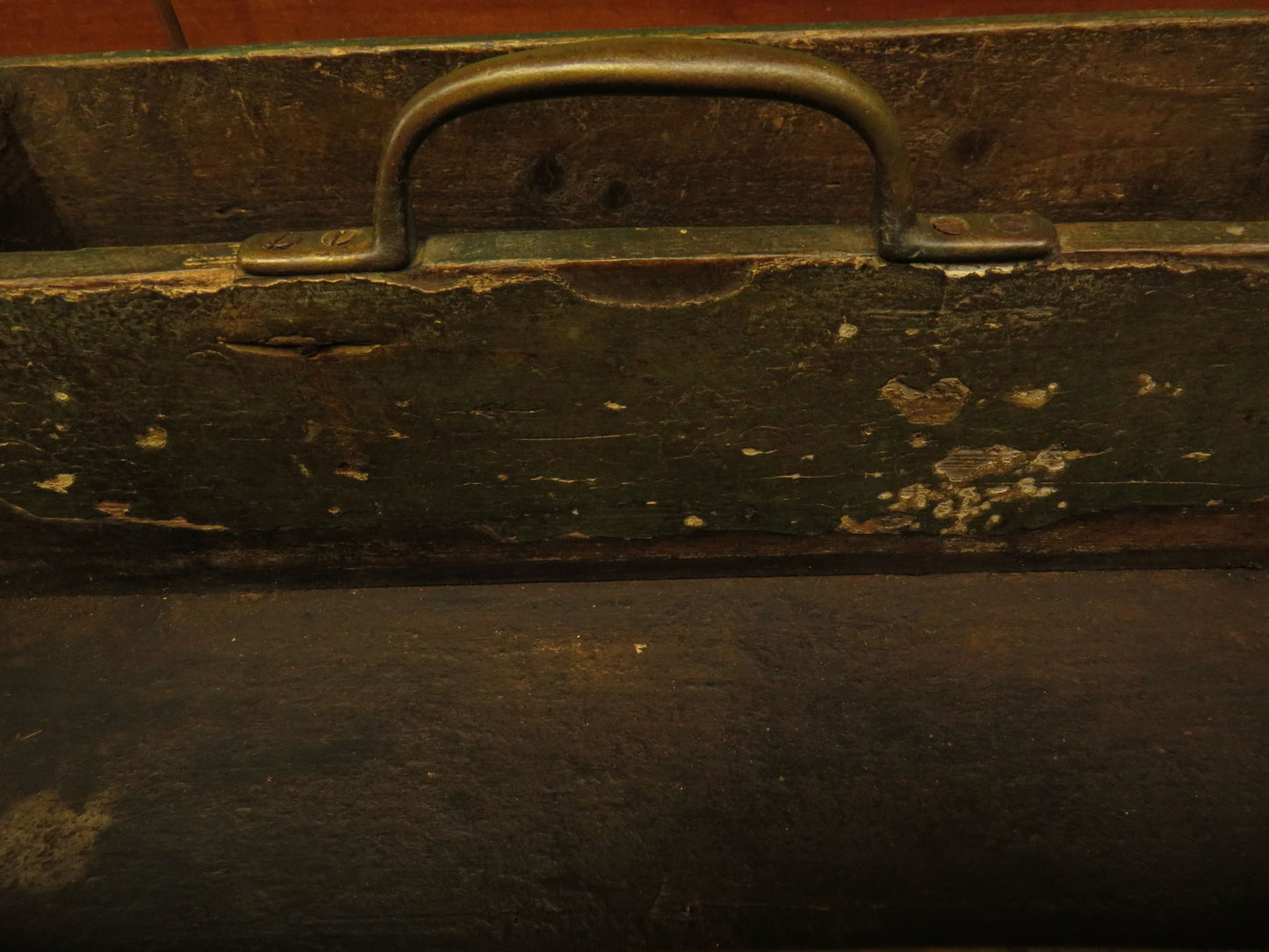 Rustic Handmade Tool Trug Shelf with Old Original chippy paint