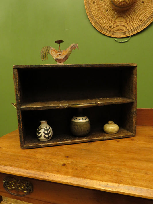 Rustic Handmade Tool Trug Shelf with Old Original chippy paint