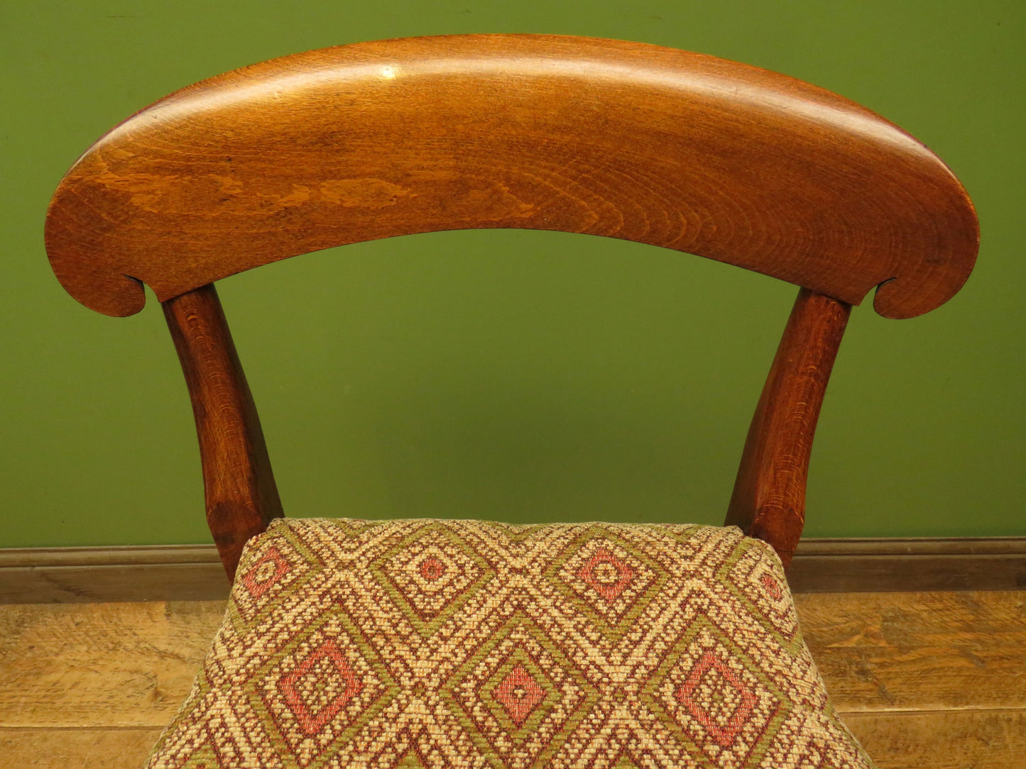 Antique Wooden Cello Stool with Newly Upholstered Seat