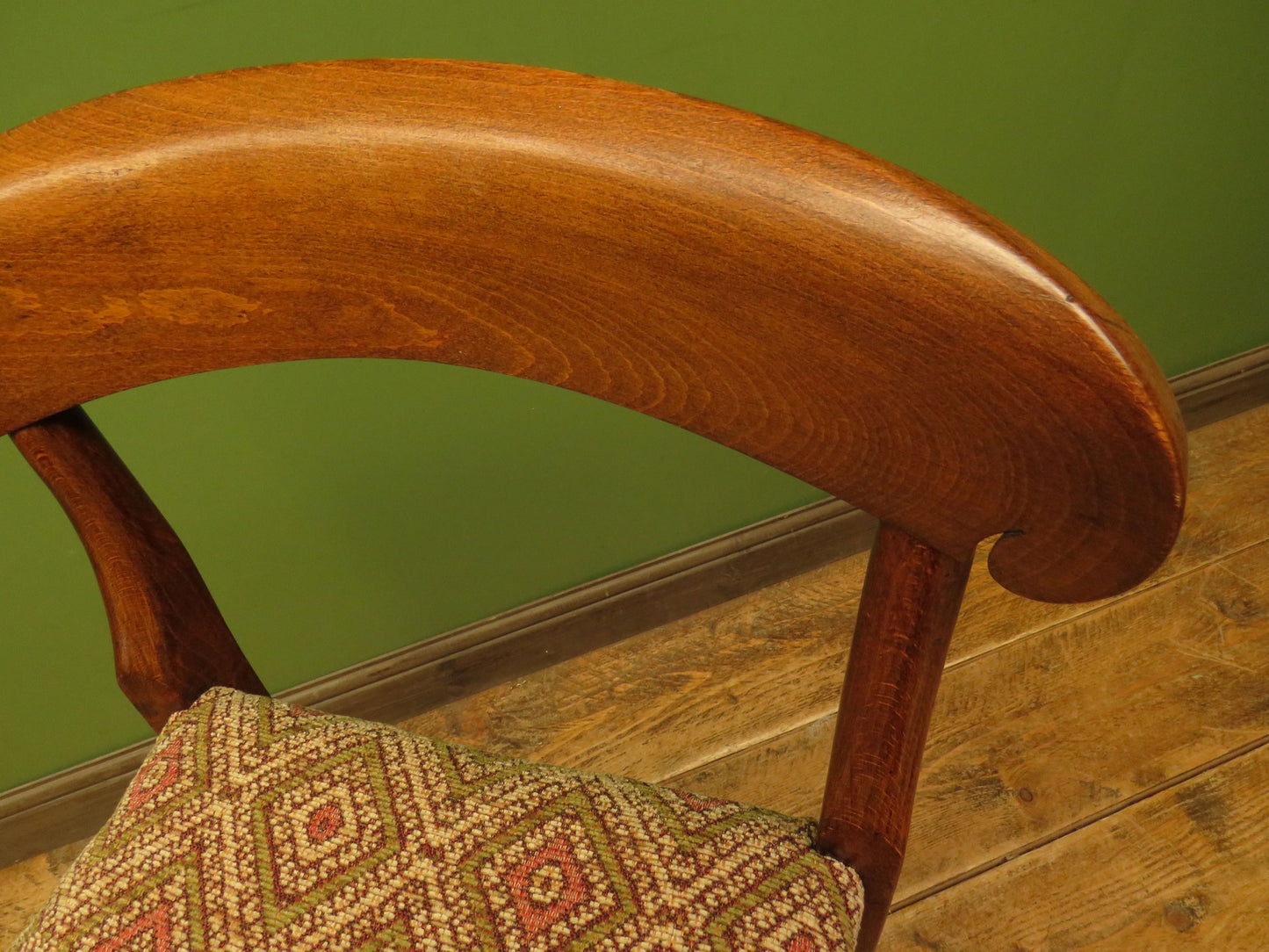 Antique Wooden Cello Stool with Newly Upholstered Seat