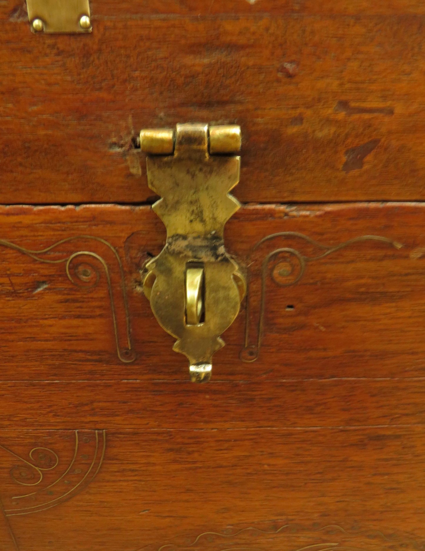 Large 19th Century Burmese Mandalay Box Chest with Fitted Interior