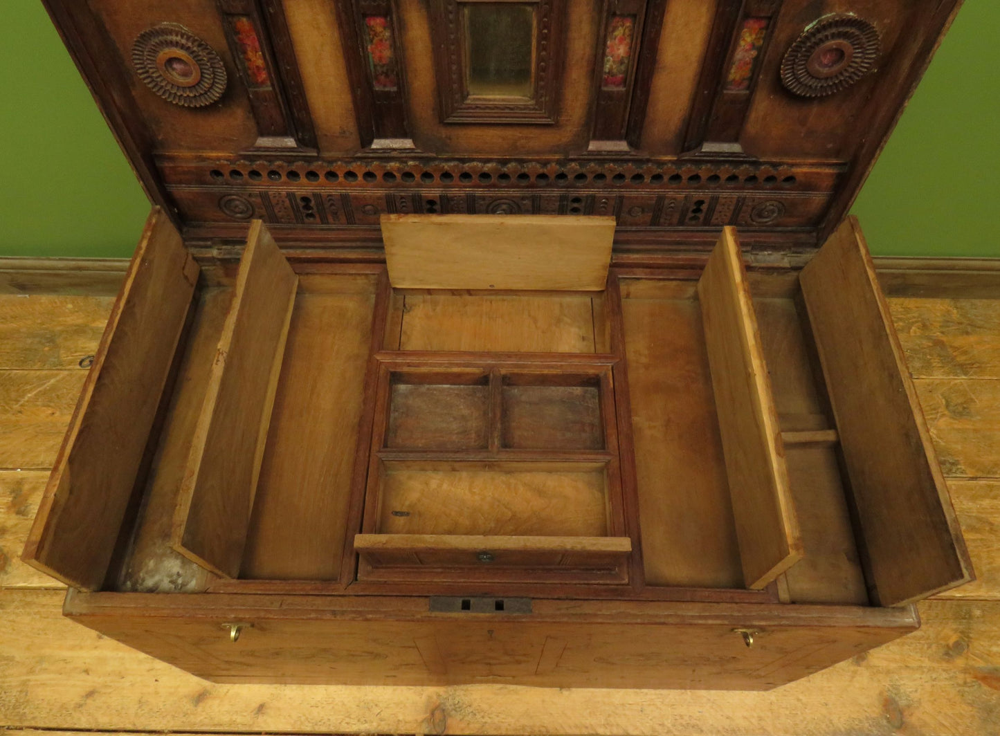 Large 19th Century Burmese Mandalay Box Chest with Fitted Interior