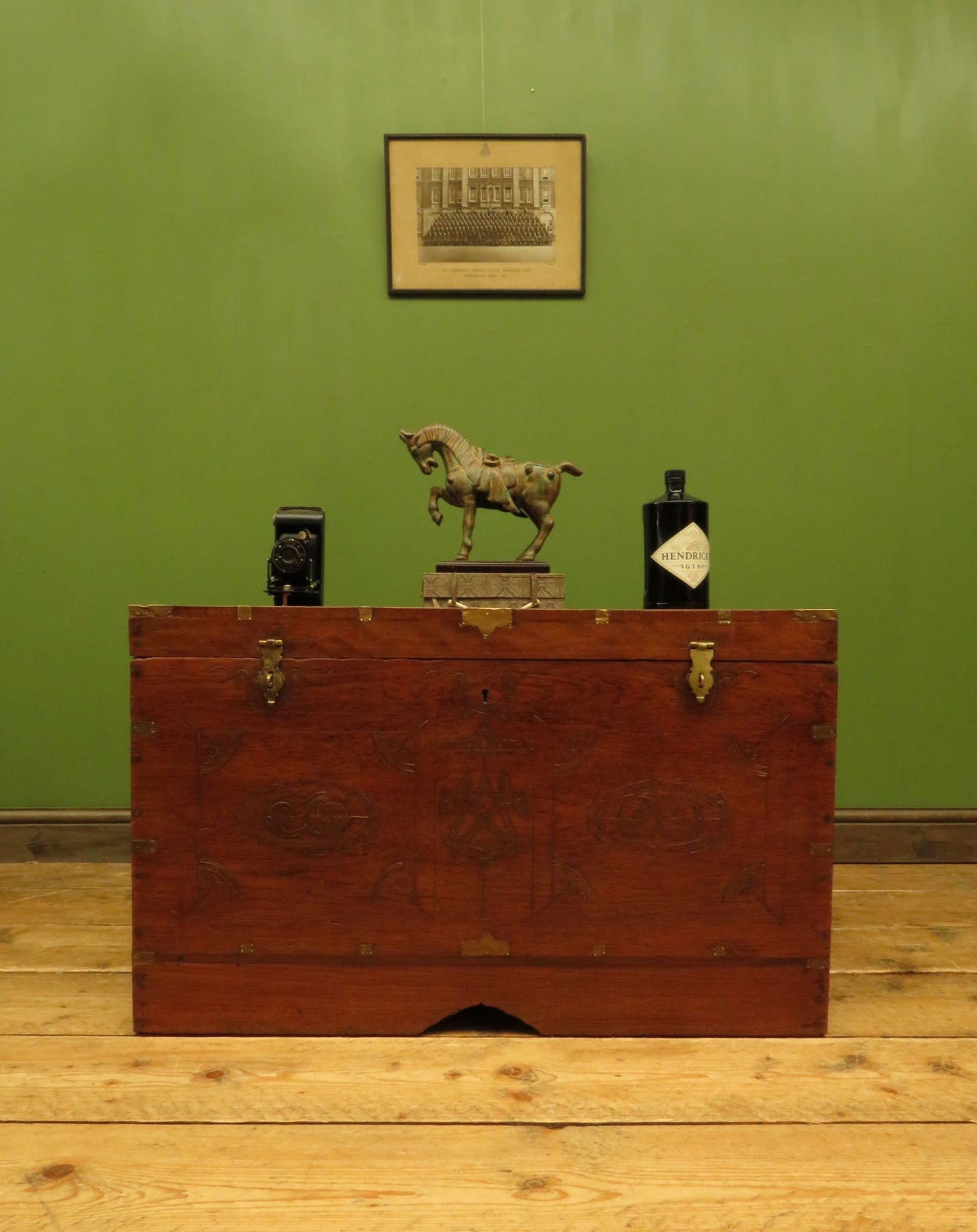 Large 19th Century Burmese Mandalay Box Chest with Fitted Interior