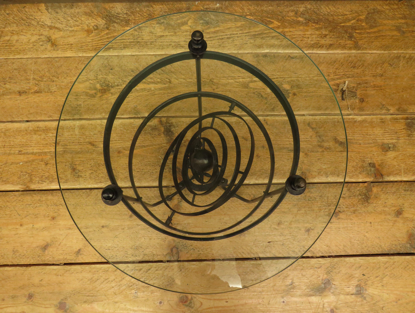 Vintage Steampunk Side Table with Gimbal mounted solar system
