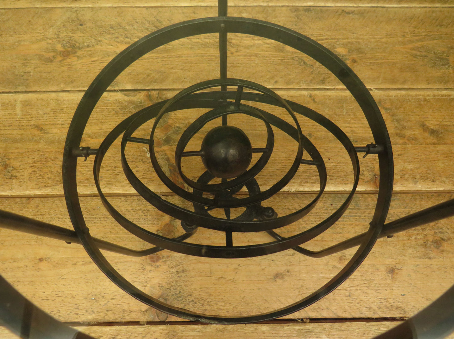 Vintage Steampunk Side Table with Gimbal mounted solar system