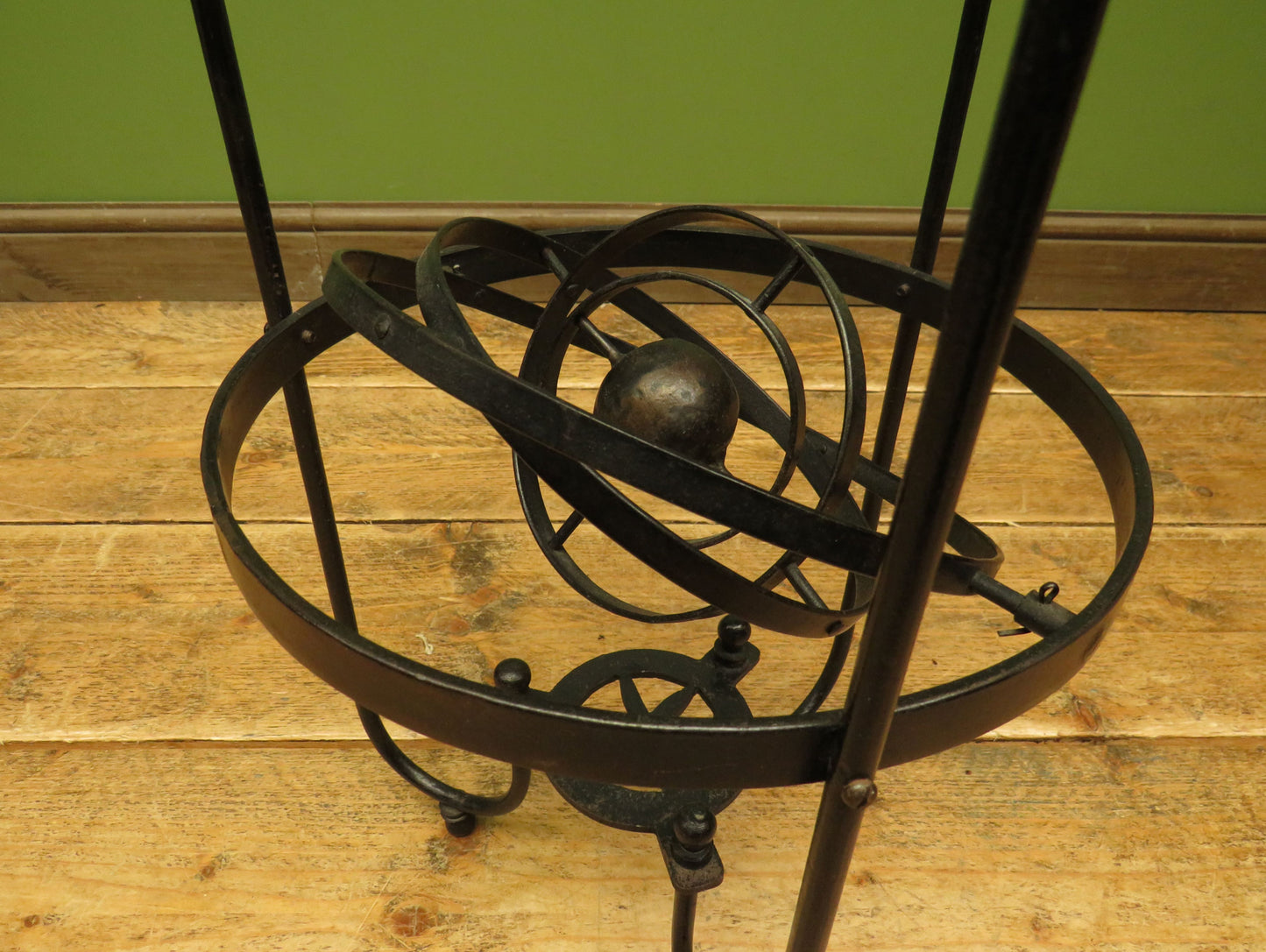 Vintage Steampunk Side Table with Gimbal mounted solar system