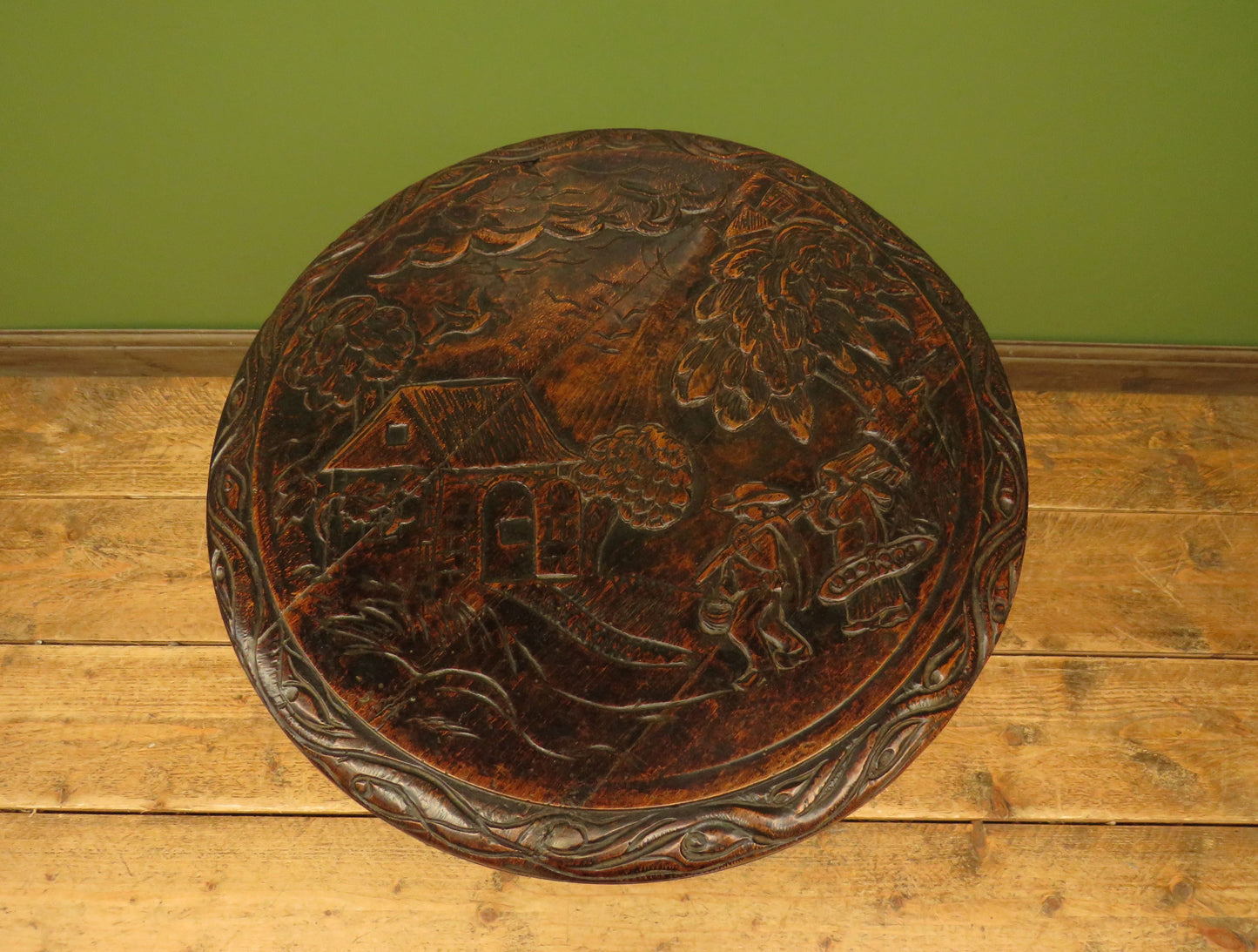 Carved Antique Black Forest Table in the style of Matthew & Willem Horrix