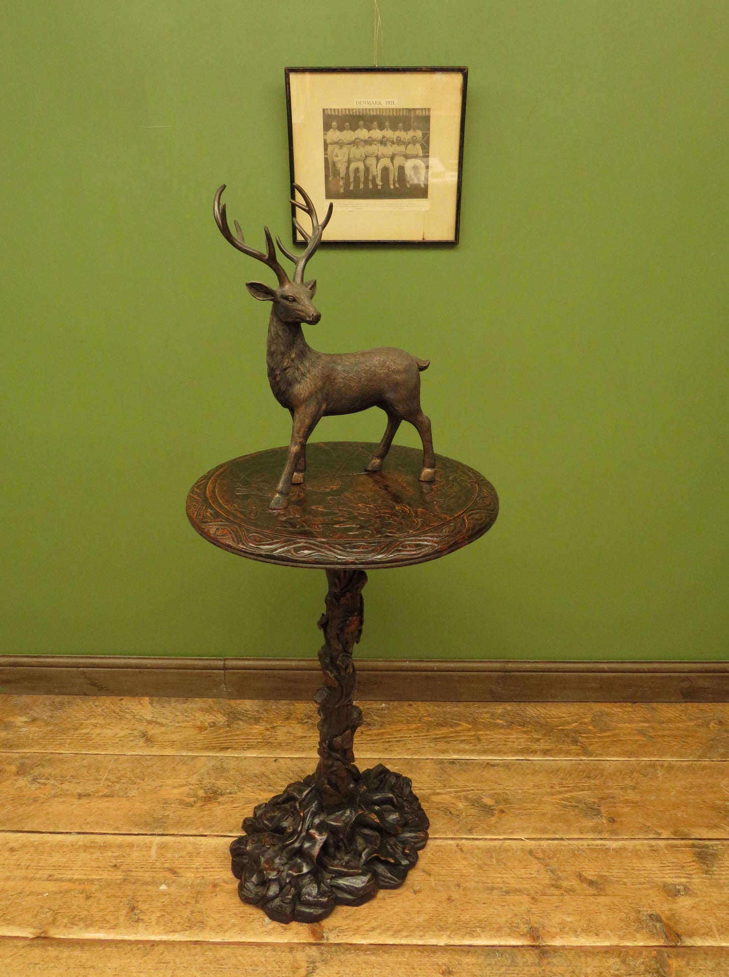 Carved Antique Black Forest Table in the style of Matthew & Willem Horrix