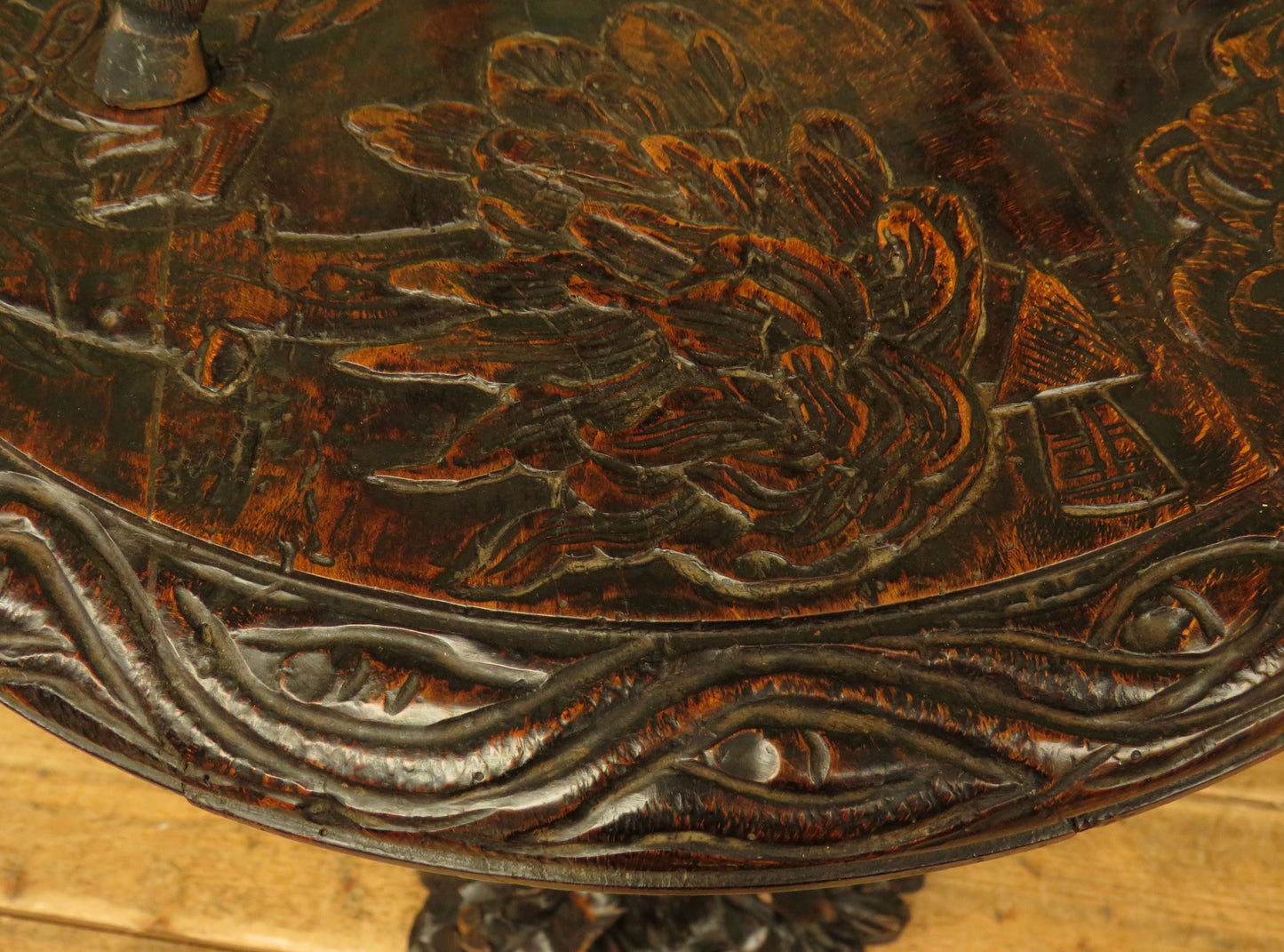 Carved Antique Black Forest Table in the style of Matthew & Willem Horrix