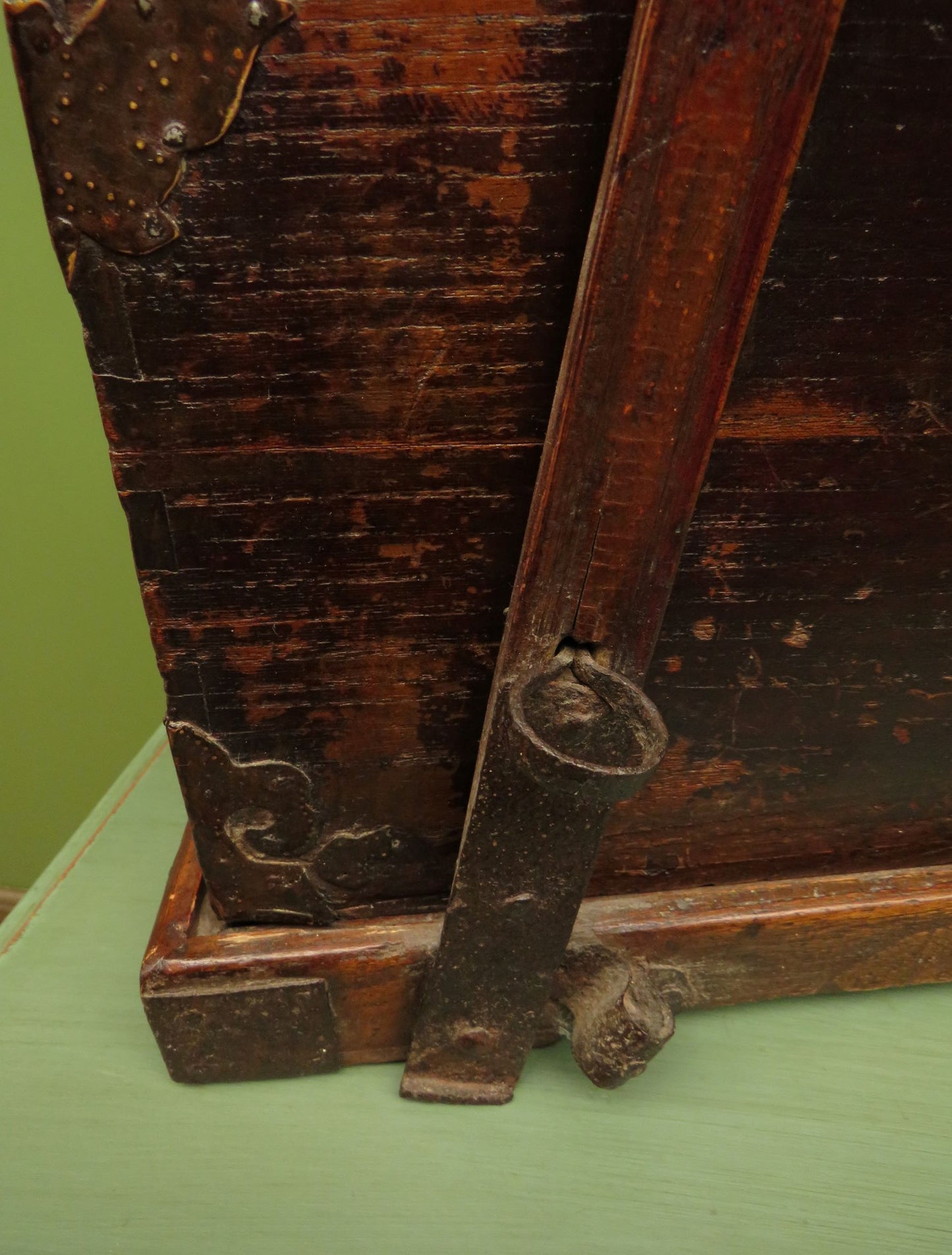Rare Antique Japanese Wooden Merchants or Calligraphy Chest with Stand