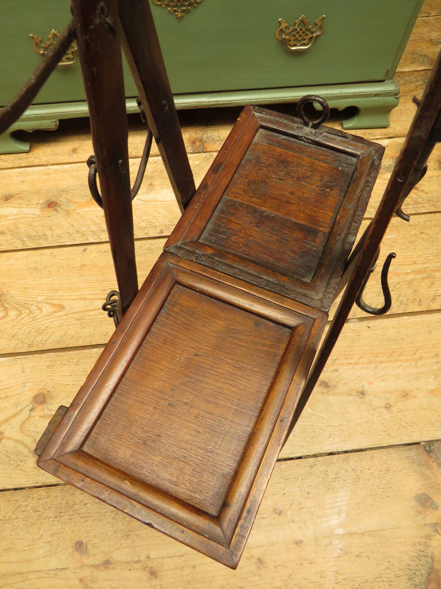 Rare Antique Japanese Wooden Merchants or Calligraphy Chest with Stand