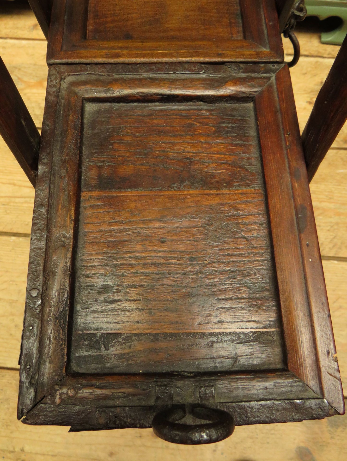 Rare Antique Japanese Wooden Merchants or Calligraphy Chest with Stand