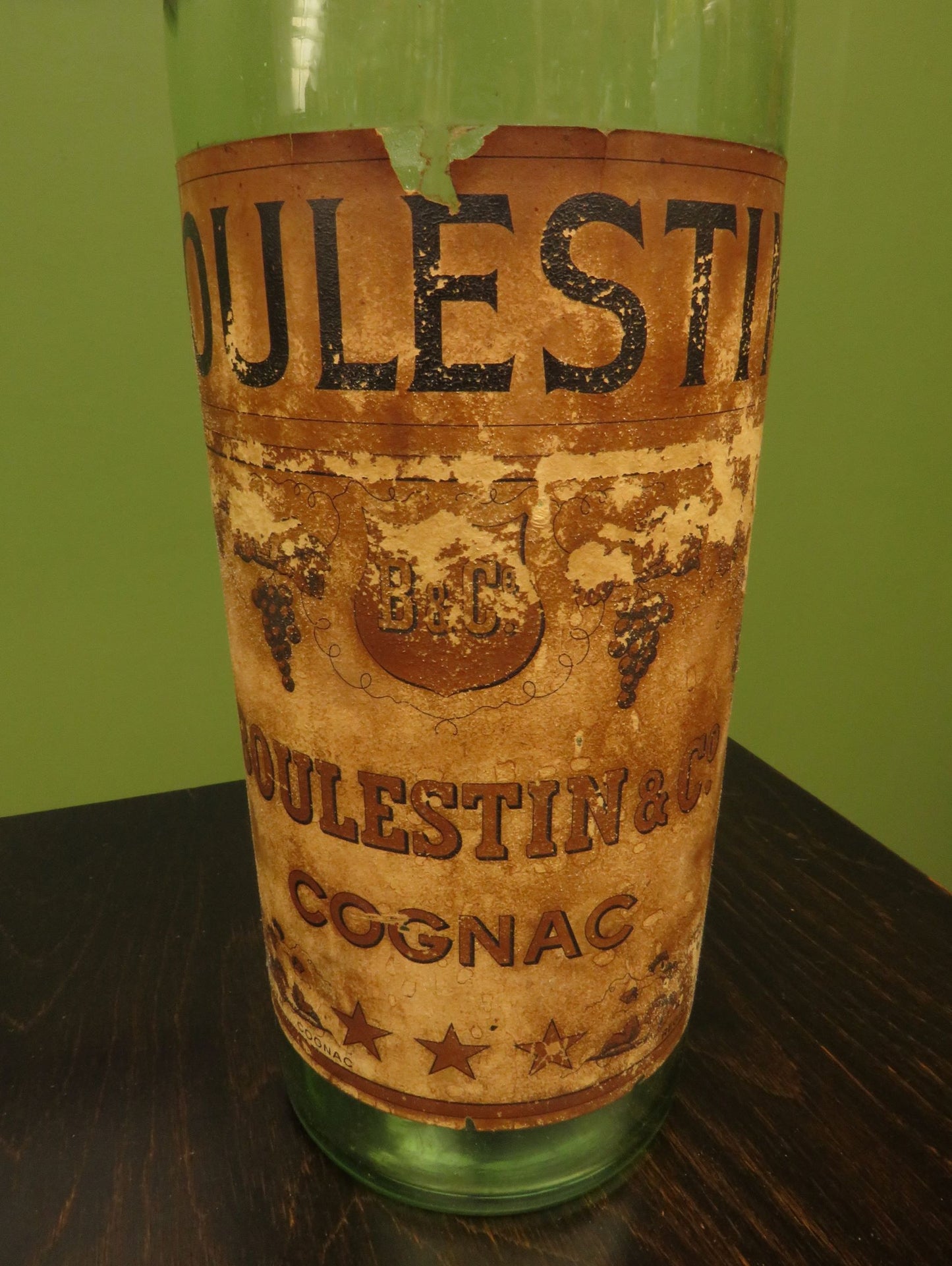 Large Antique French Boulestin Cognac Bottle