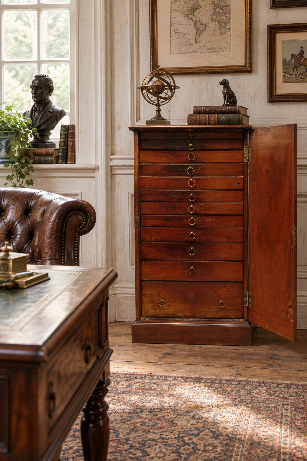 Edwardian Collectors Specimen Cabinet with Internal Drawers