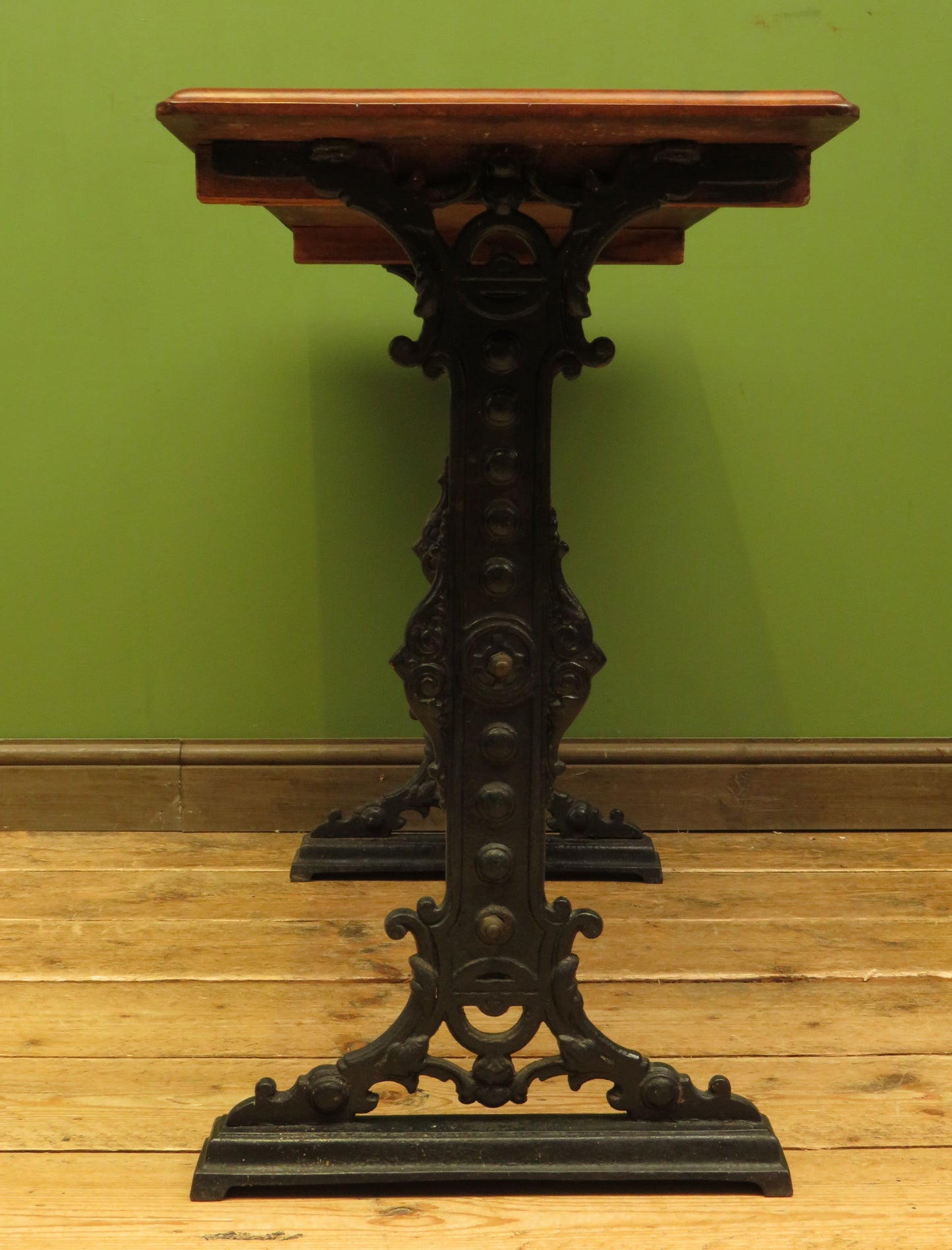 Antique West Country Tavern Table with Cast Iron Base