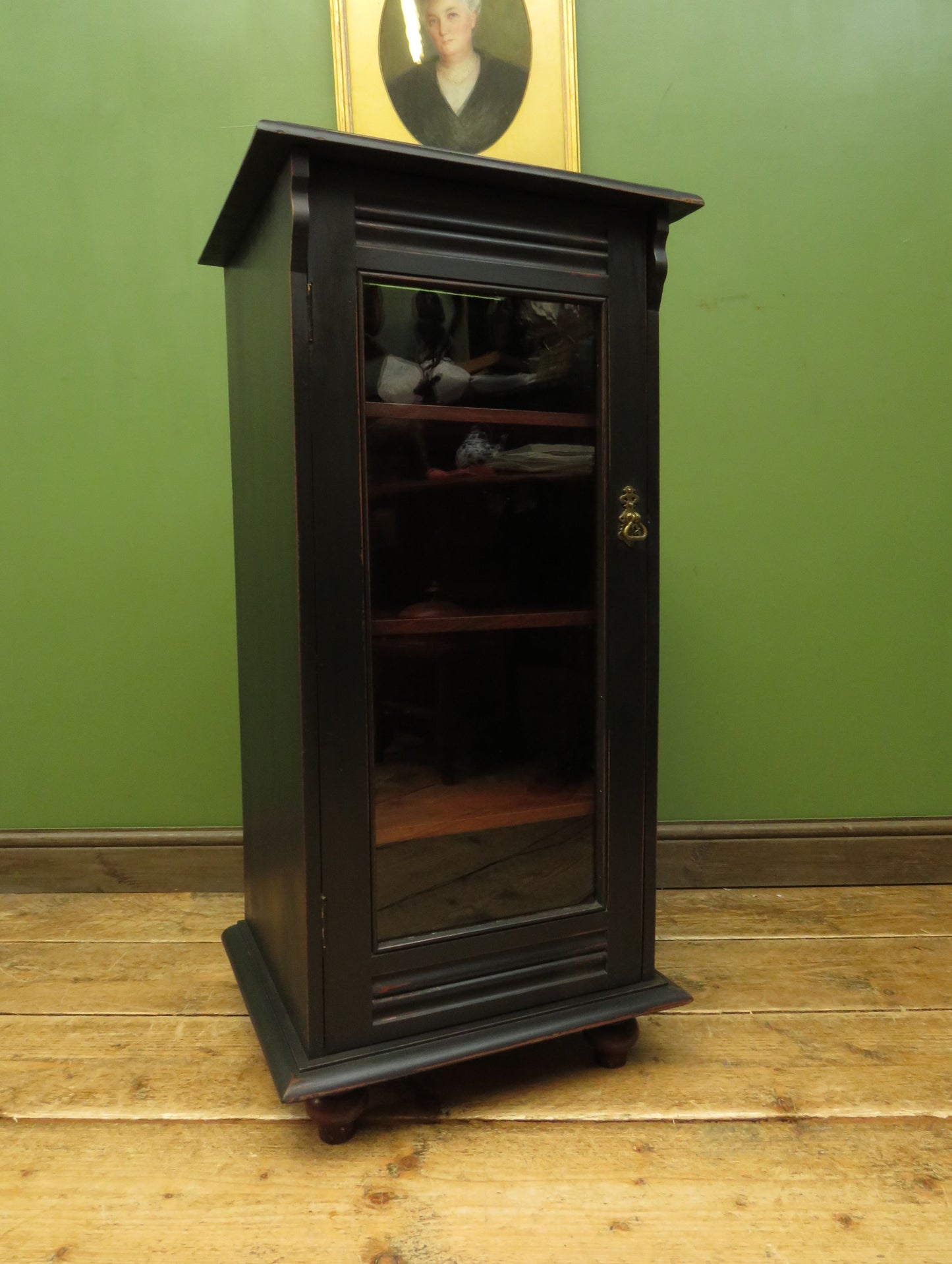 Small Antique Black Glazed Cabinet