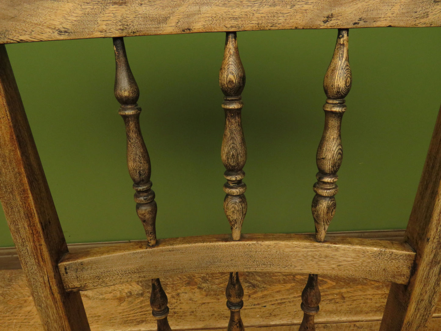 Rustic Country Elm Rocking Chair with Burlap Sack Cloth Seat