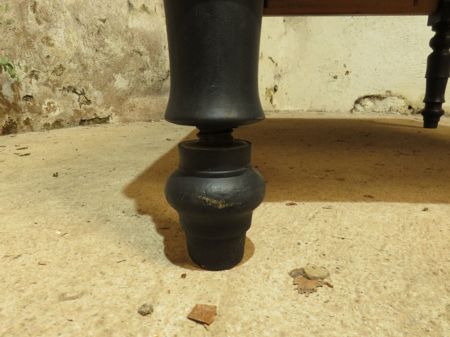 Large Dining Table with Black Base, upcycled from a billiards table