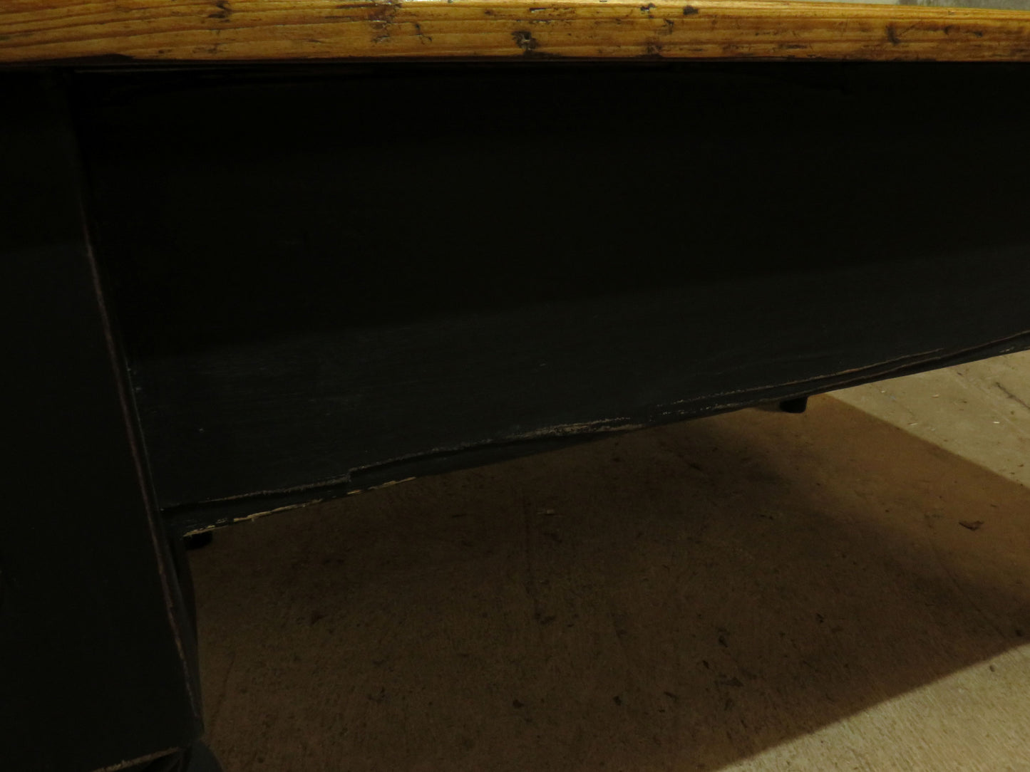 Large Dining Table with Black Base, upcycled from a billiards table