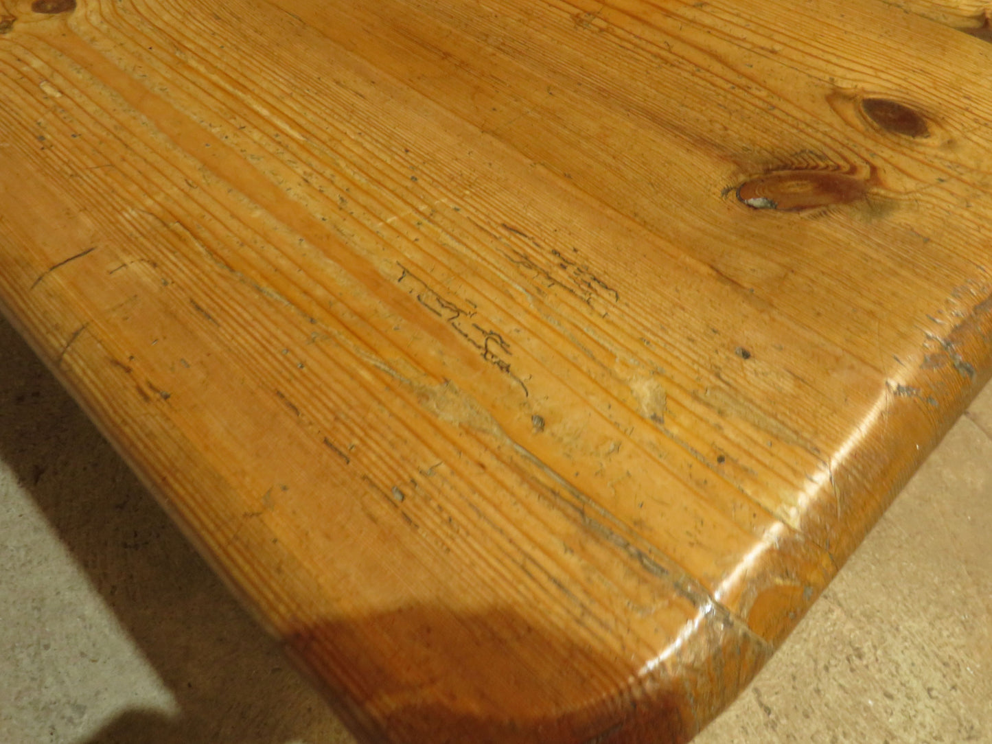 Small Restored Victorian Pine Kitchen Table with Drawer