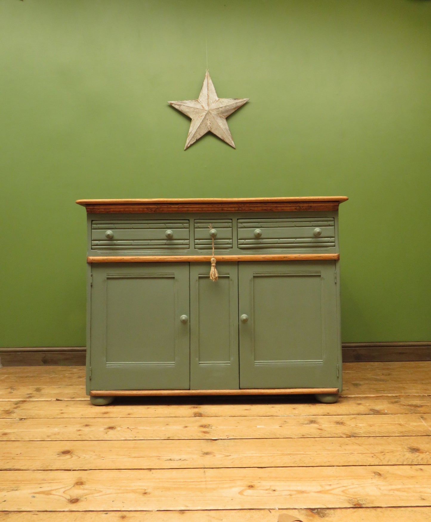 1950s Miami Inspired Dusky Blue Sideboard with Stripped Top