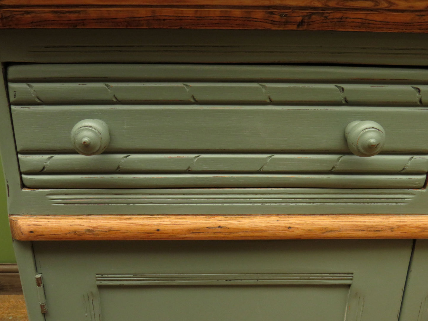 1950s Miami Inspired Dusky Blue Sideboard with Stripped Top