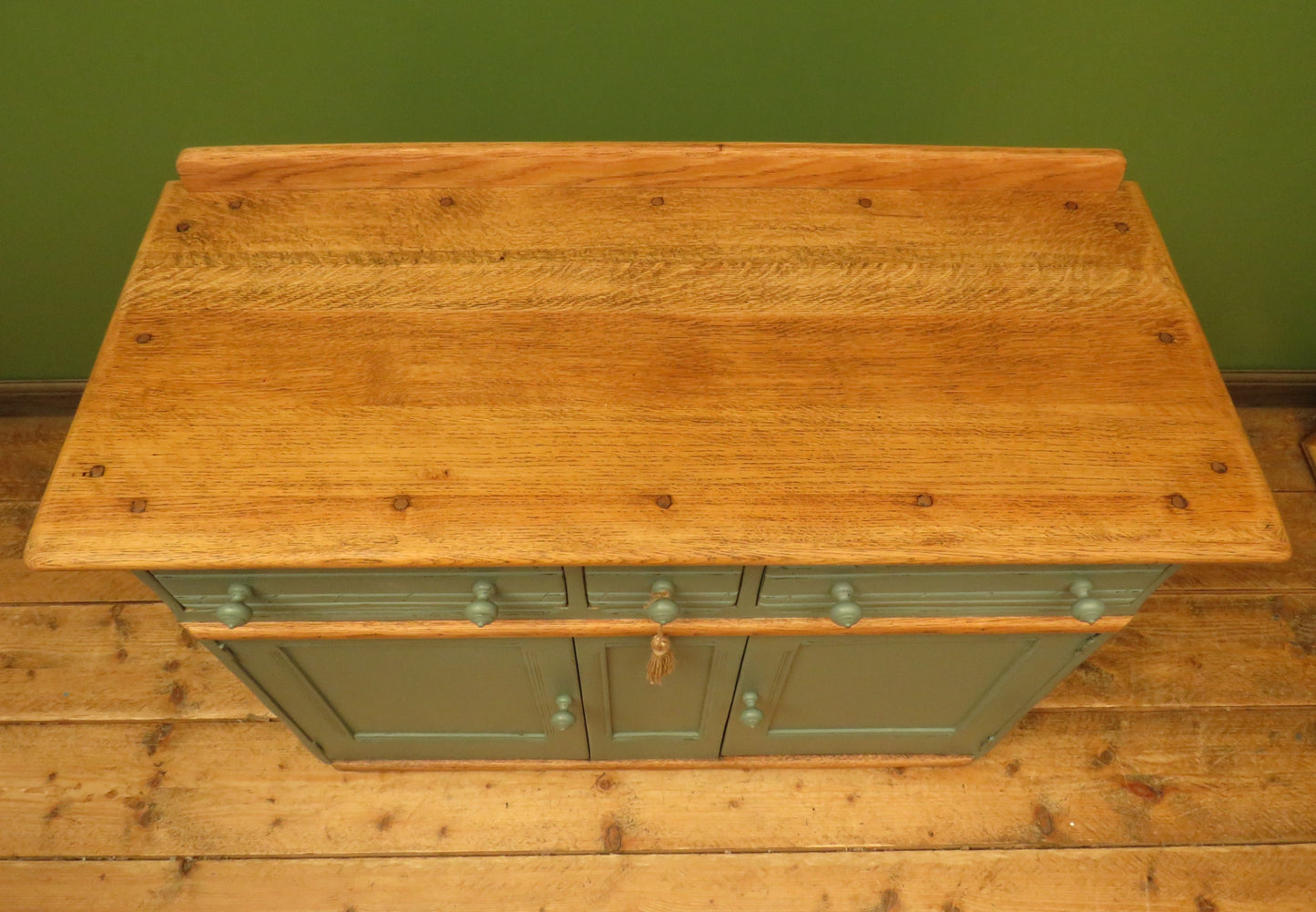 1950s Miami Inspired Dusky Blue Sideboard with Stripped Top