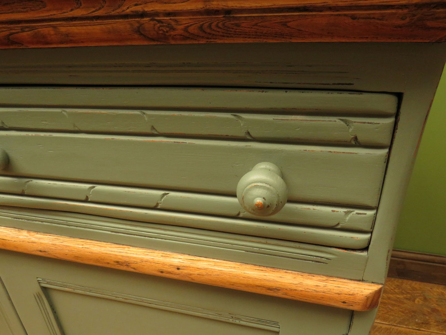 1950s Miami Inspired Dusky Blue Sideboard with Stripped Top
