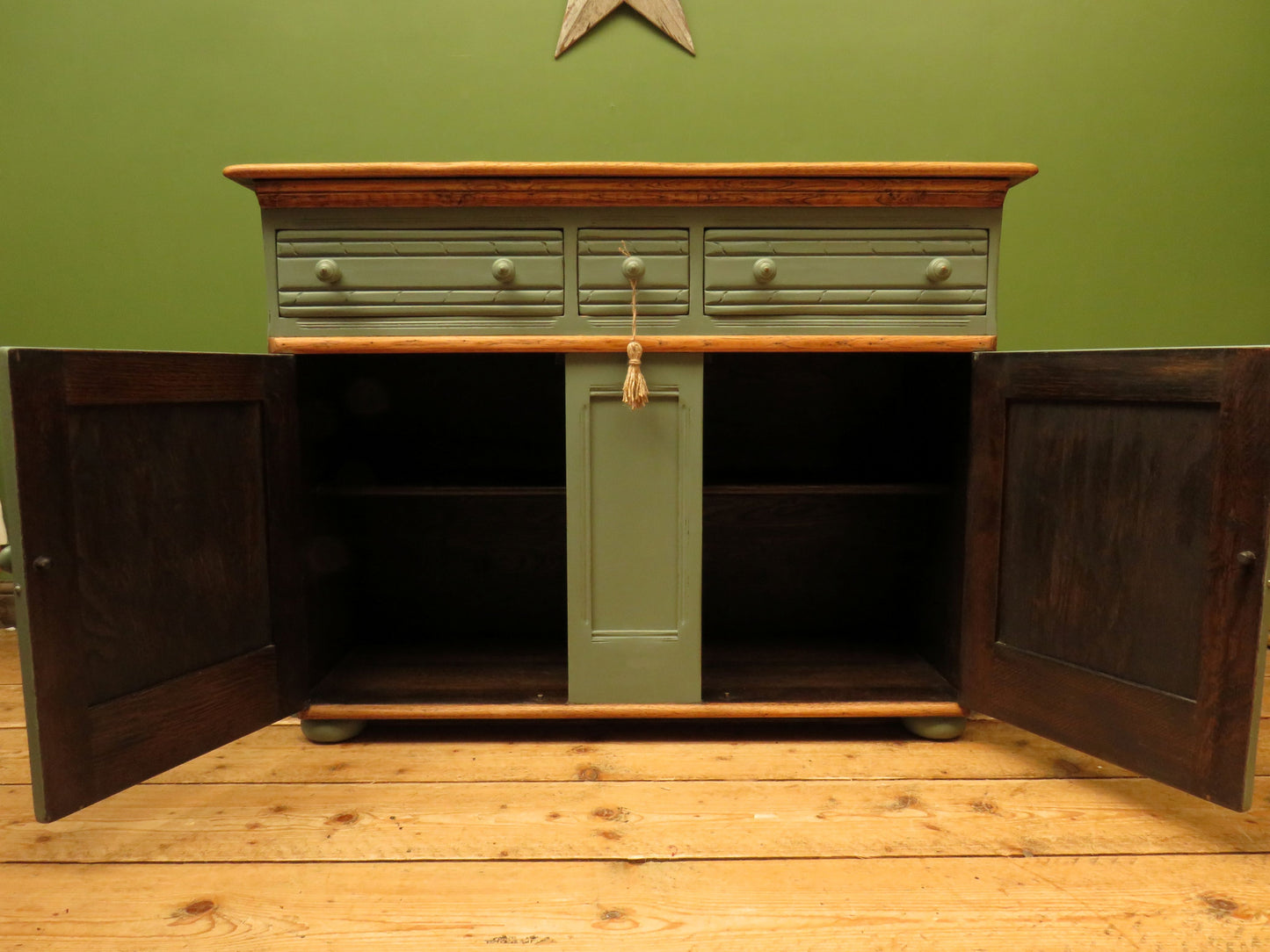 1950s Miami Inspired Dusky Blue Sideboard with Stripped Top